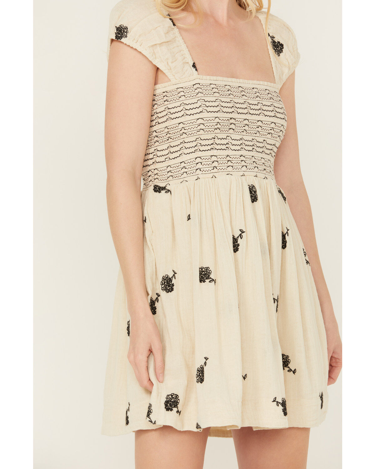 Free People Women's Tory Floral Smocked Mini Dress