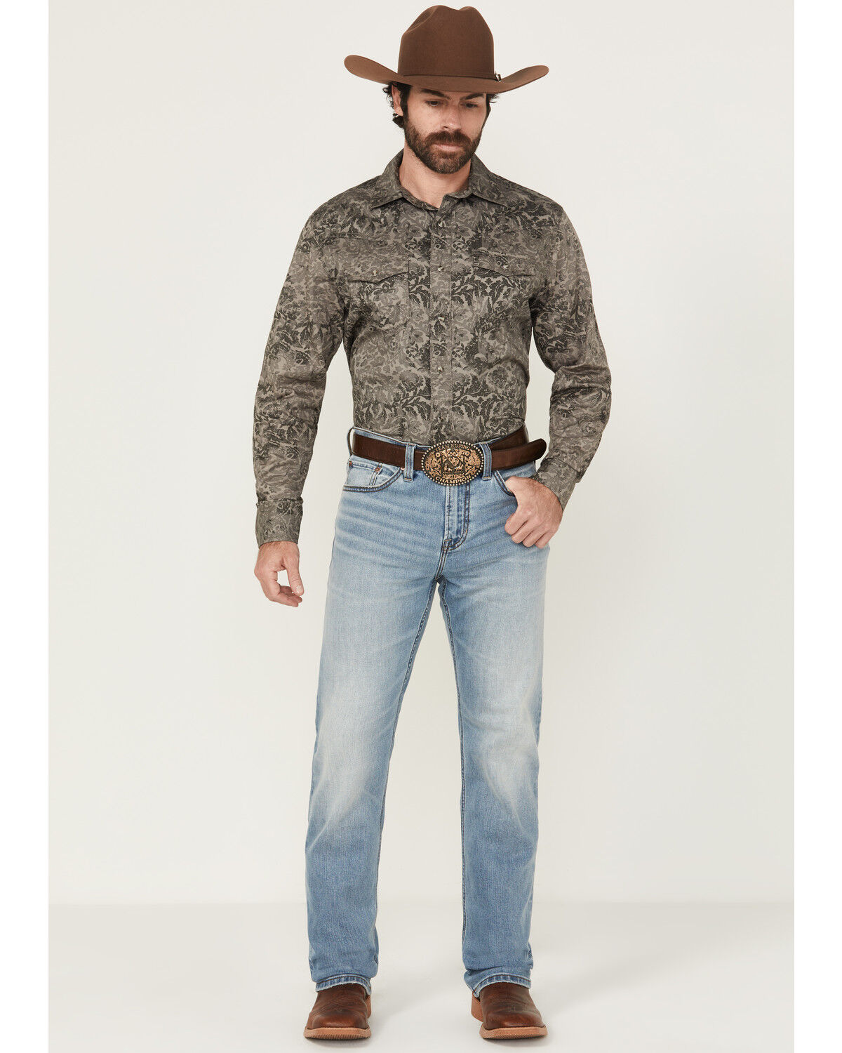 Blue Ranchwear Men's Banner Medium Wash Slim Bootcut Stretch Denim Jeans