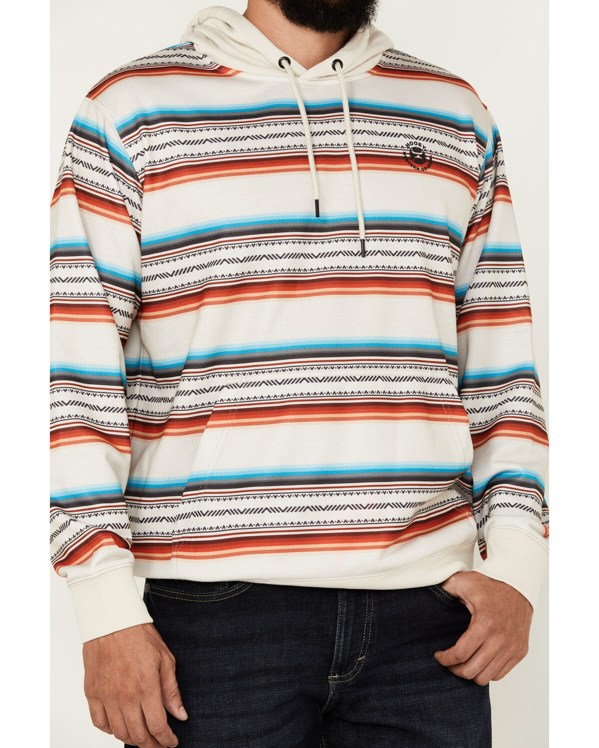 Hooey Men's Mesa Serape Striped Hooded Sweatshirt