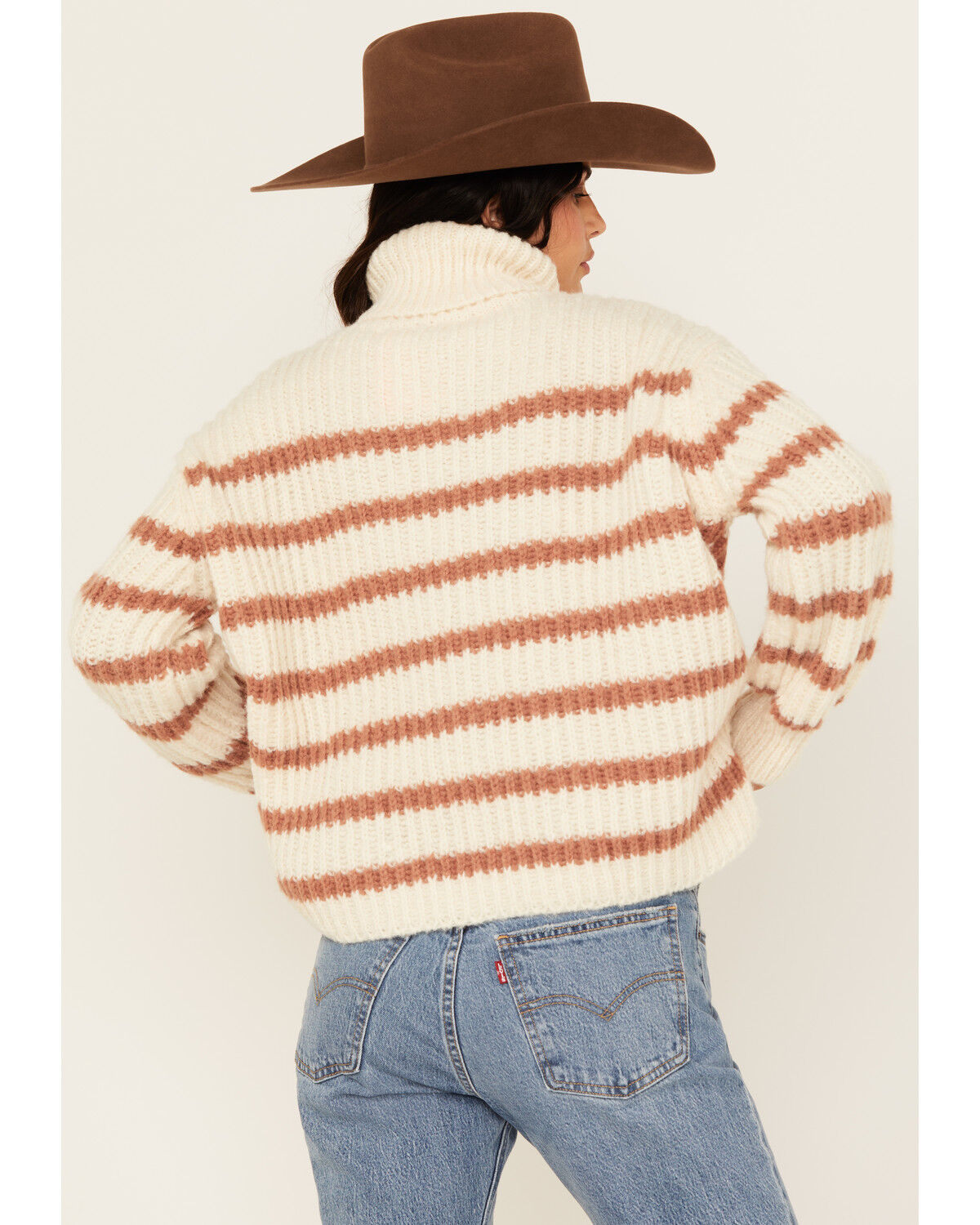 Sadie & Sage Women's Striped Turtleneck Sweater