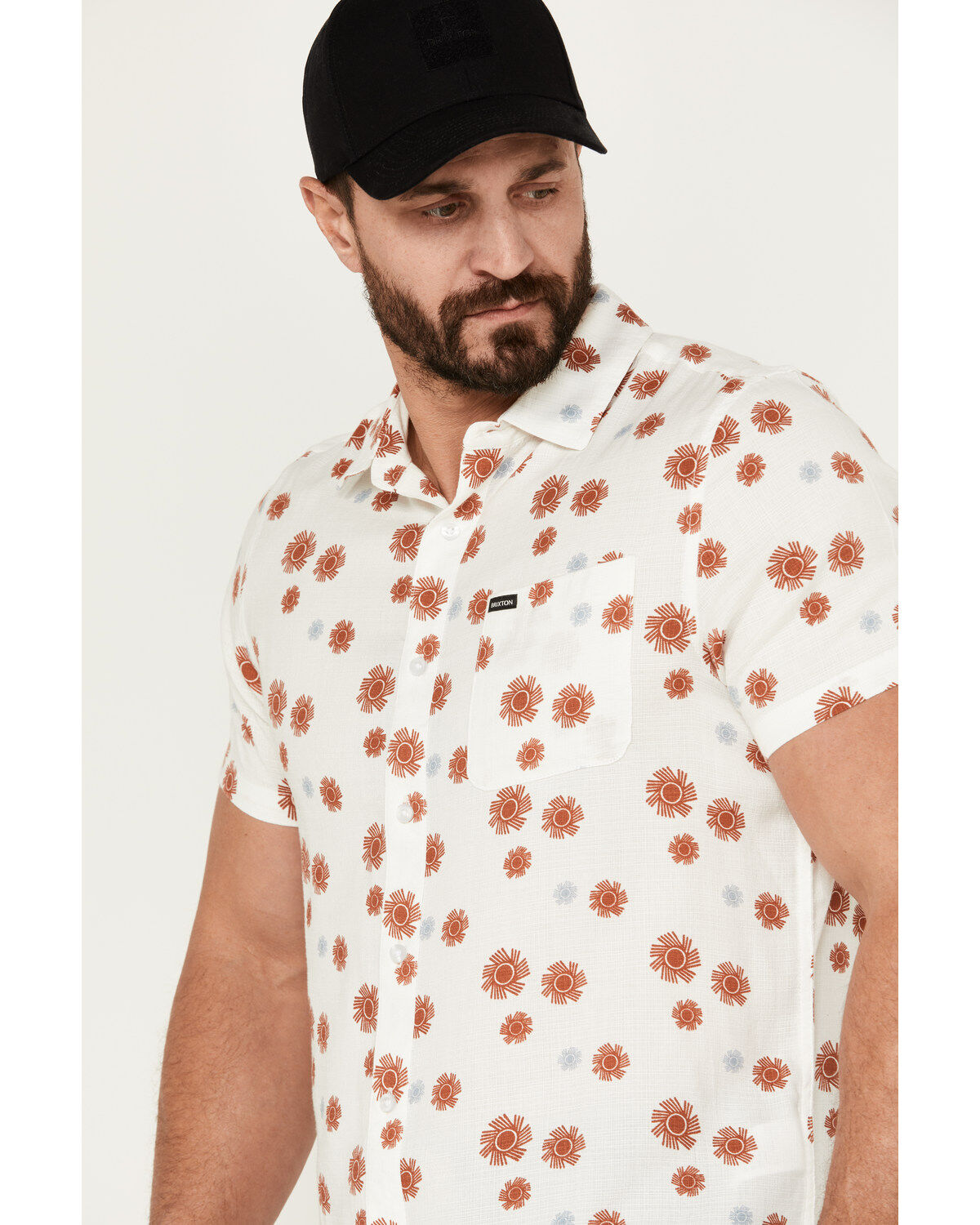 Brixton Men's Charter Slub Short Sleeve Button-Down Shirt