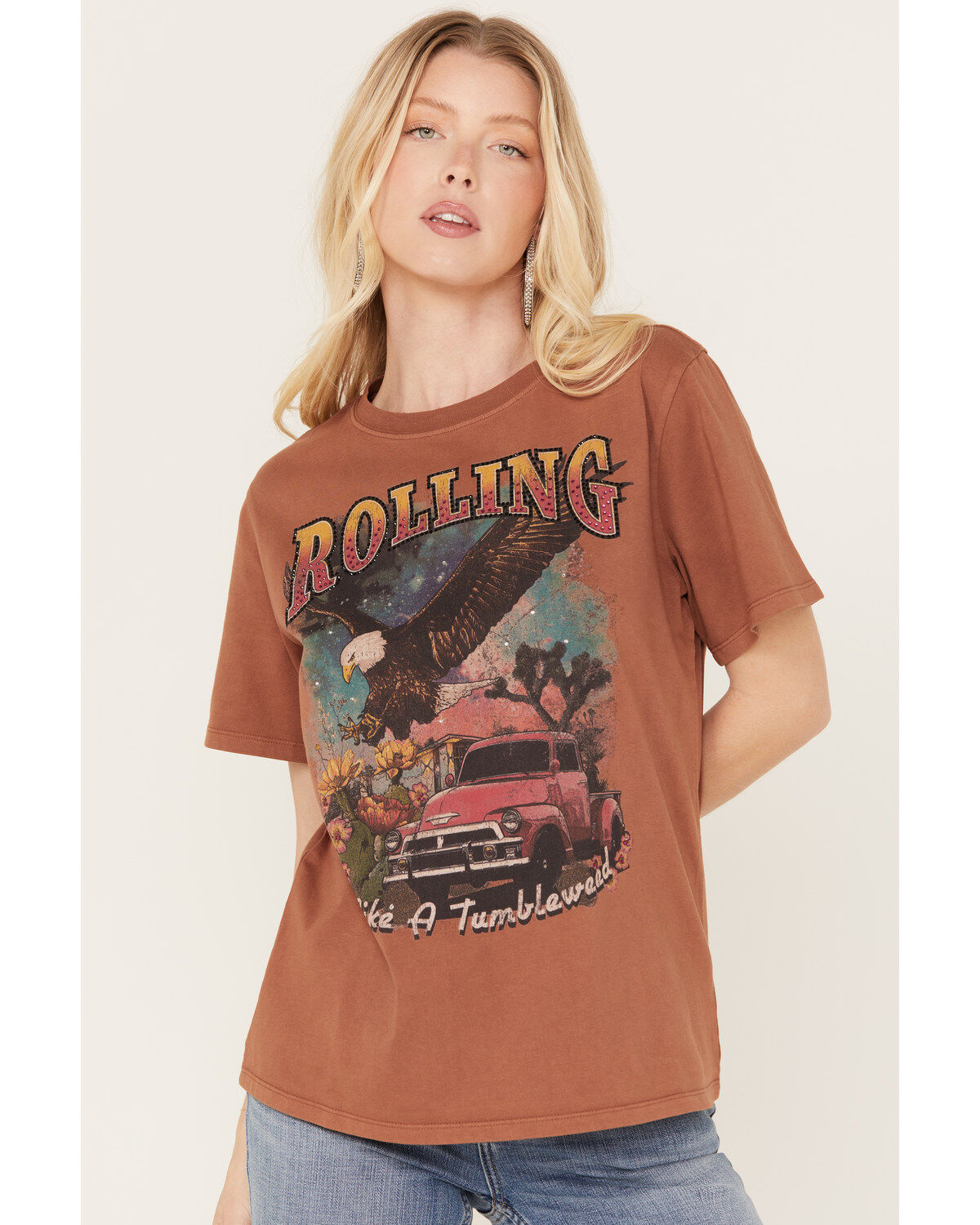 Idyllwind Women's Rhinestone Rolling Graphic Western Tee