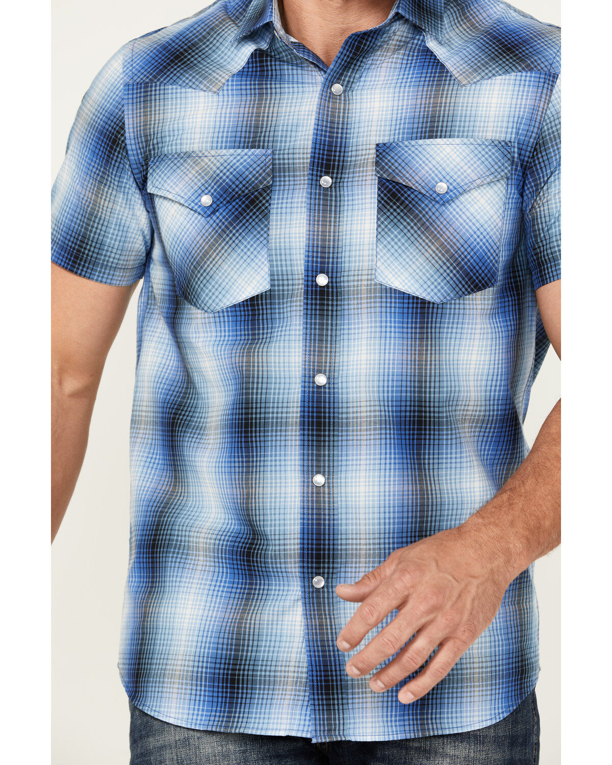 Pendleton Men's Frontier Plaid Print Short Sleeve Pearl Snap Western Shirt