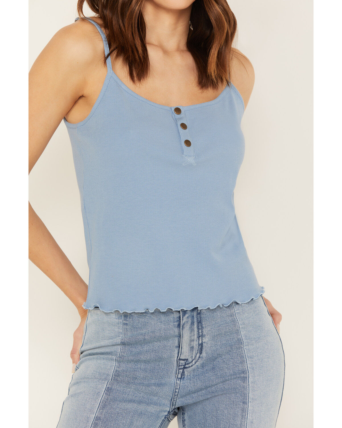 Cleo + Wolf Women's Rib Knit Henley Tank