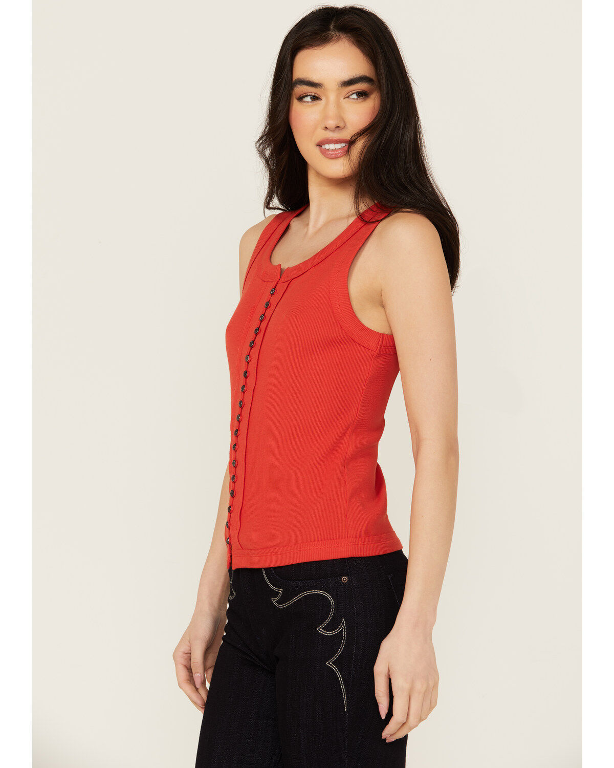 Idyllwind Women's Edna Button Front Ribbed Tank