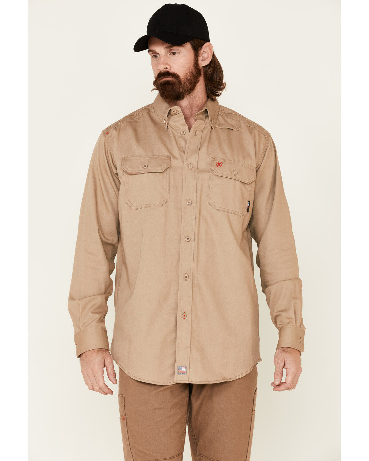 Ariat Men's Woven Solid Print Fire Resistant Work Shirt