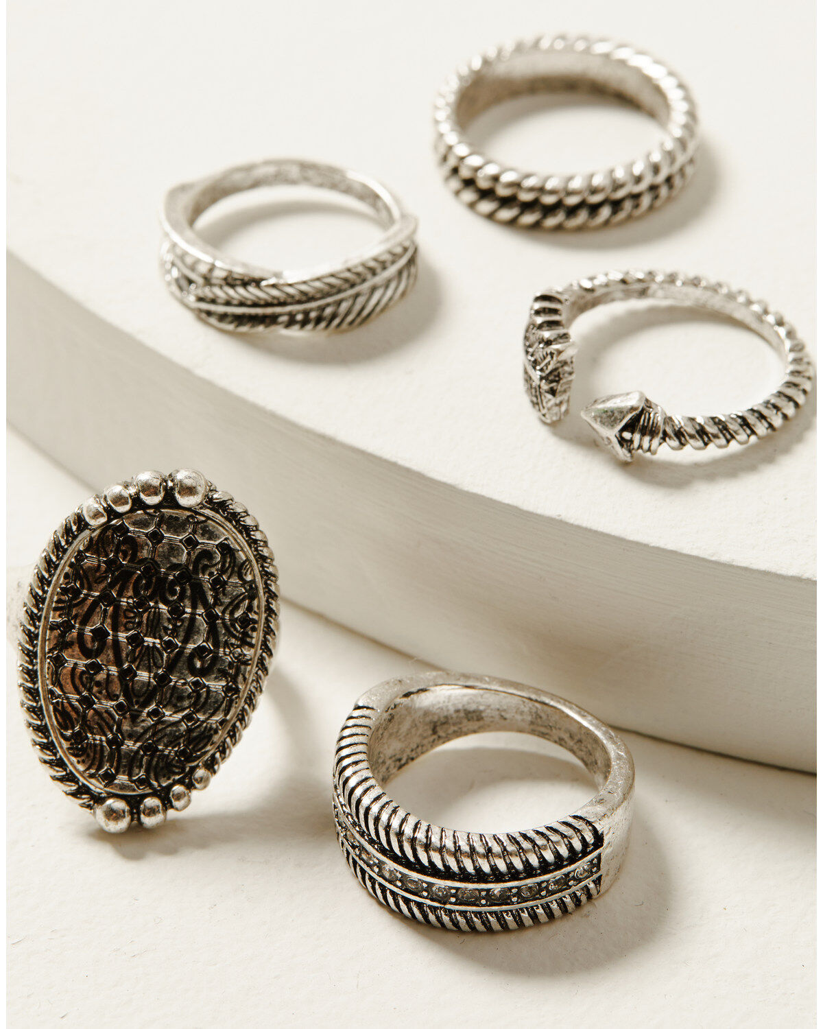 Idyllwind Women's Silver Picadilly 5-piece Ring Set