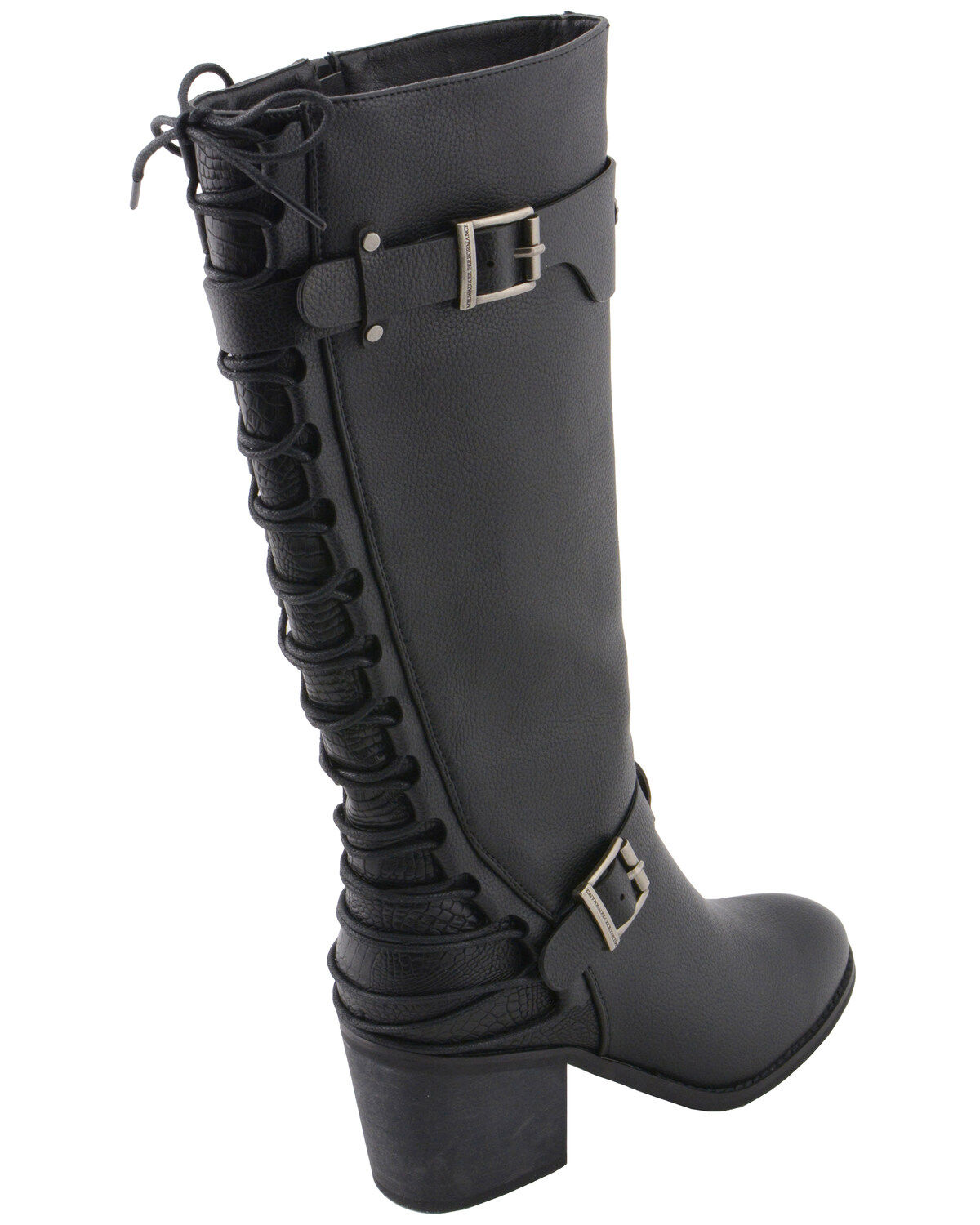Milwaukee Leather Women's Back End Laced Riding Boots - Round Toe