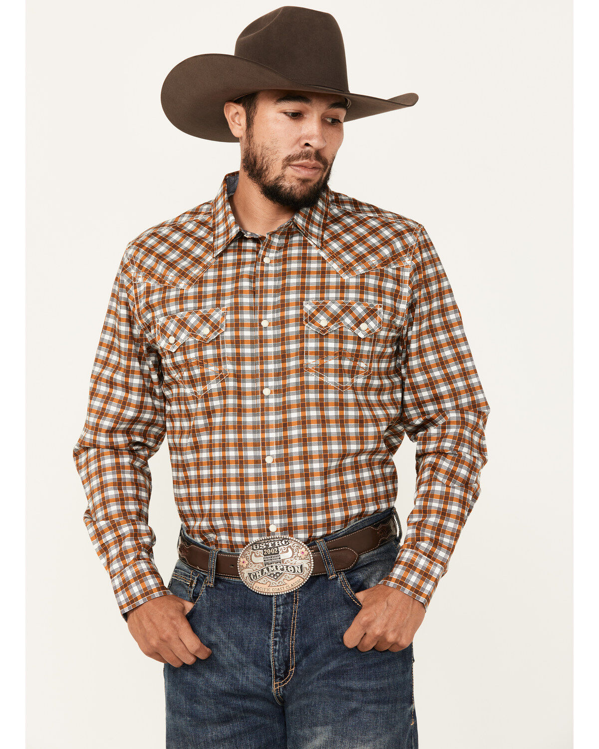 Cody James Men's Reverent Plaid Print Long Sleeve Snap Western Shirt - Big