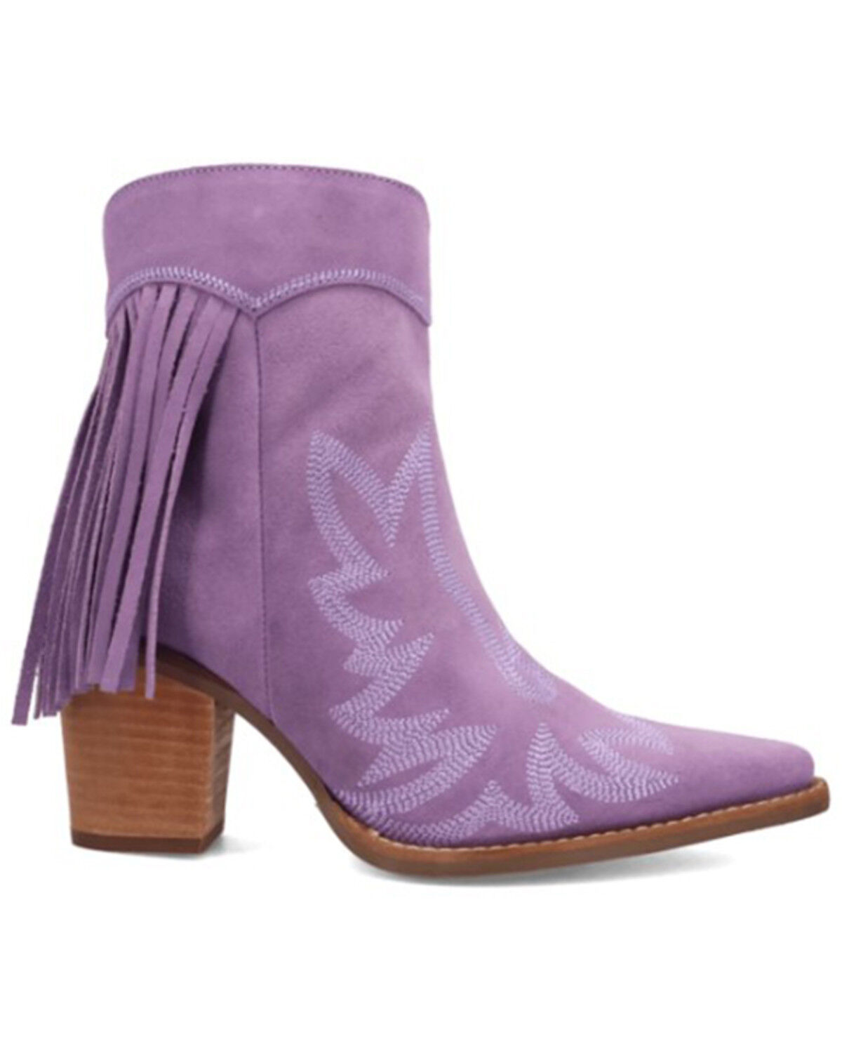Dingo Women's Wild Sage Suede Fringe Western Booties - Round Toe