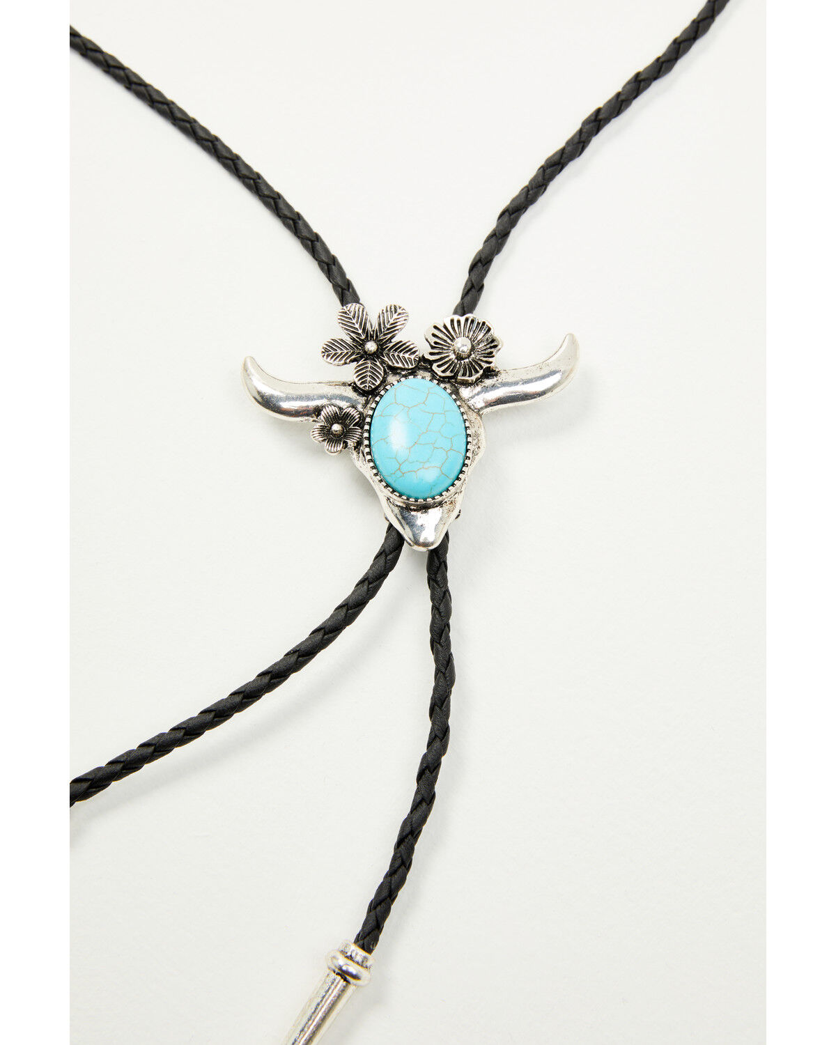 Shyanne Women's Steer Horn Flower Bolo Tie