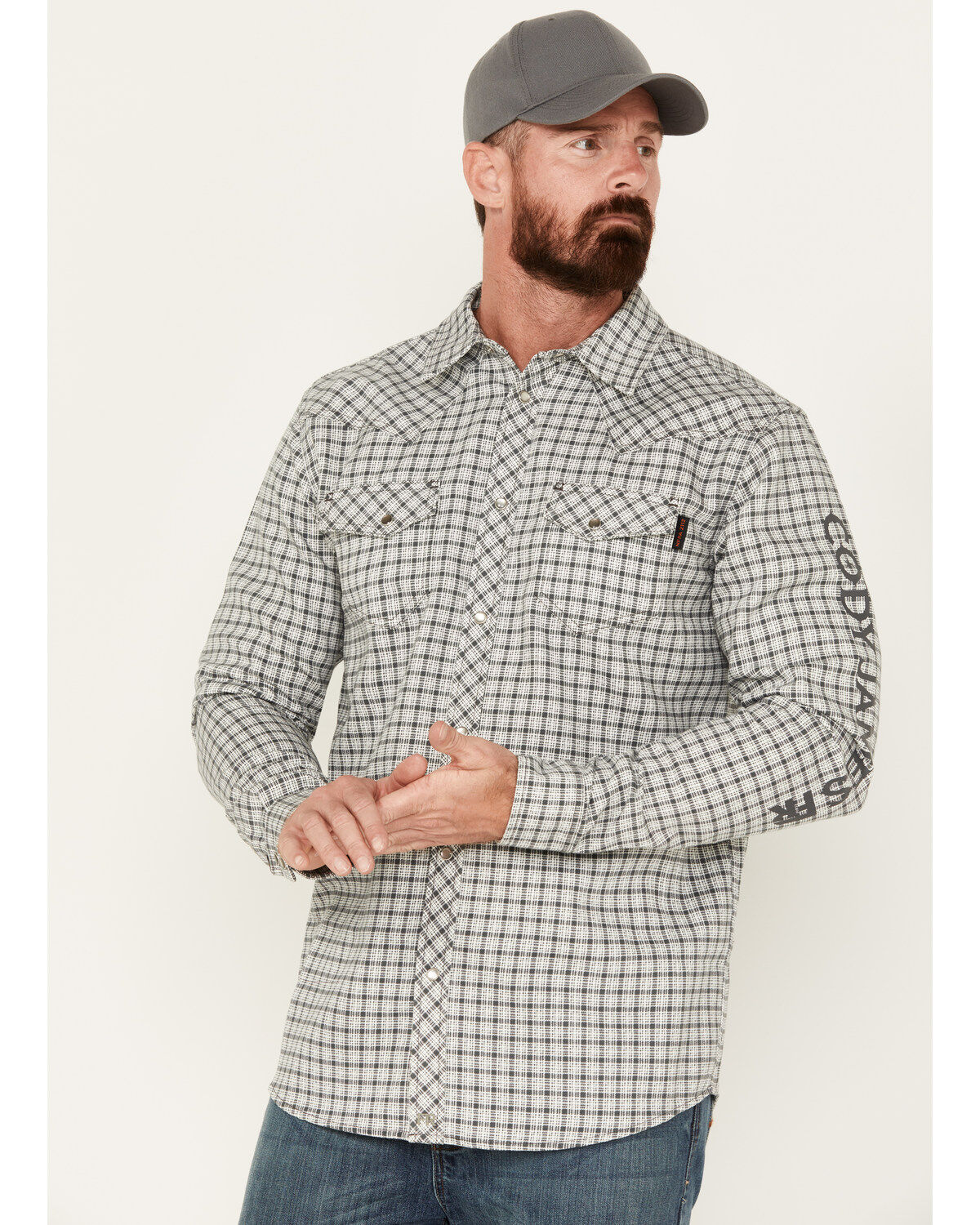 Cody James Men's FR Lightweight Logo Long Sleeve Pearl Snap Stretch Work Shirt