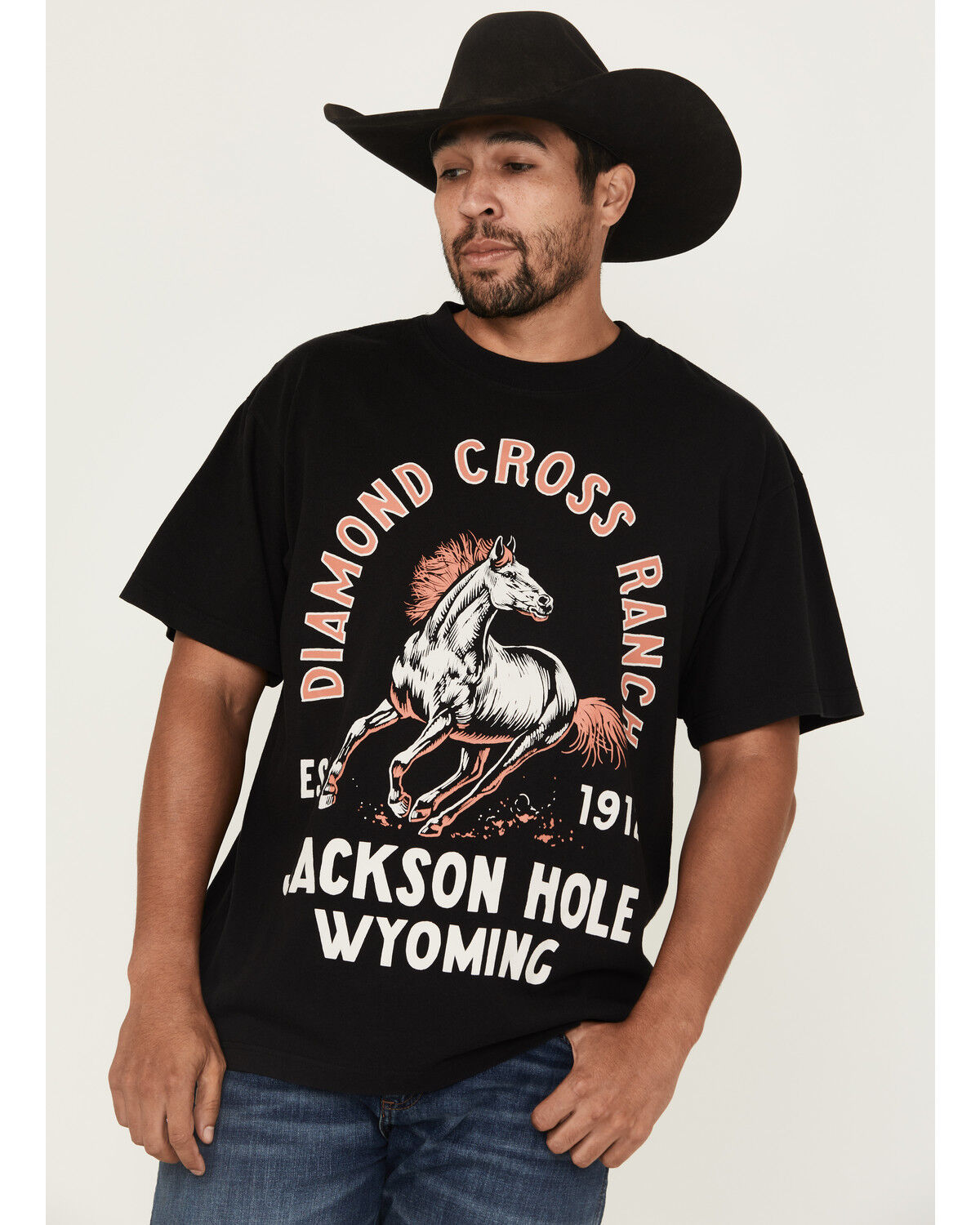 Diamond Cross Ranch Men's Bronco Heritage Short Sleeve Graphic T-Shirt