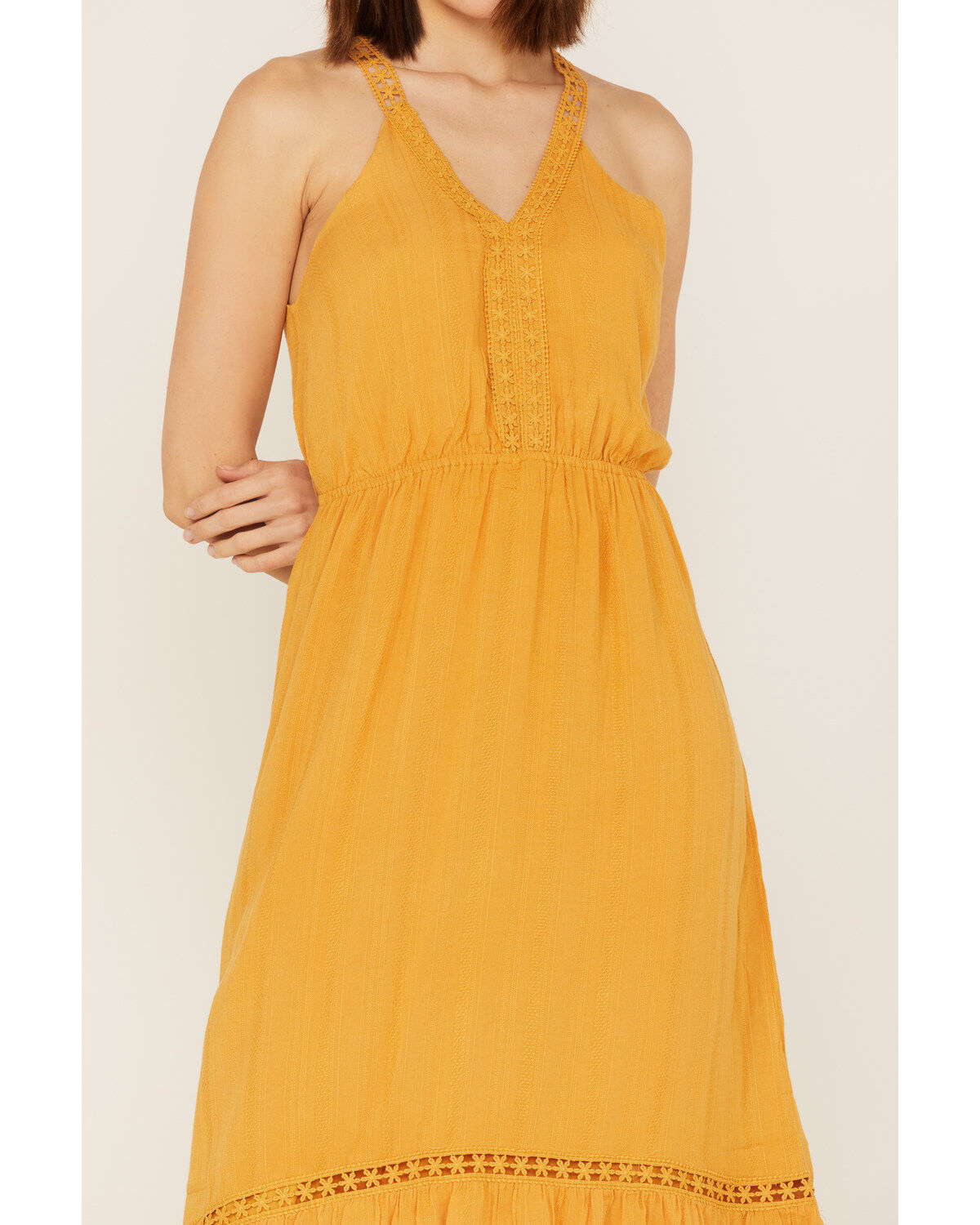 Molly Bracken Women's Lace Trim Midi Dress