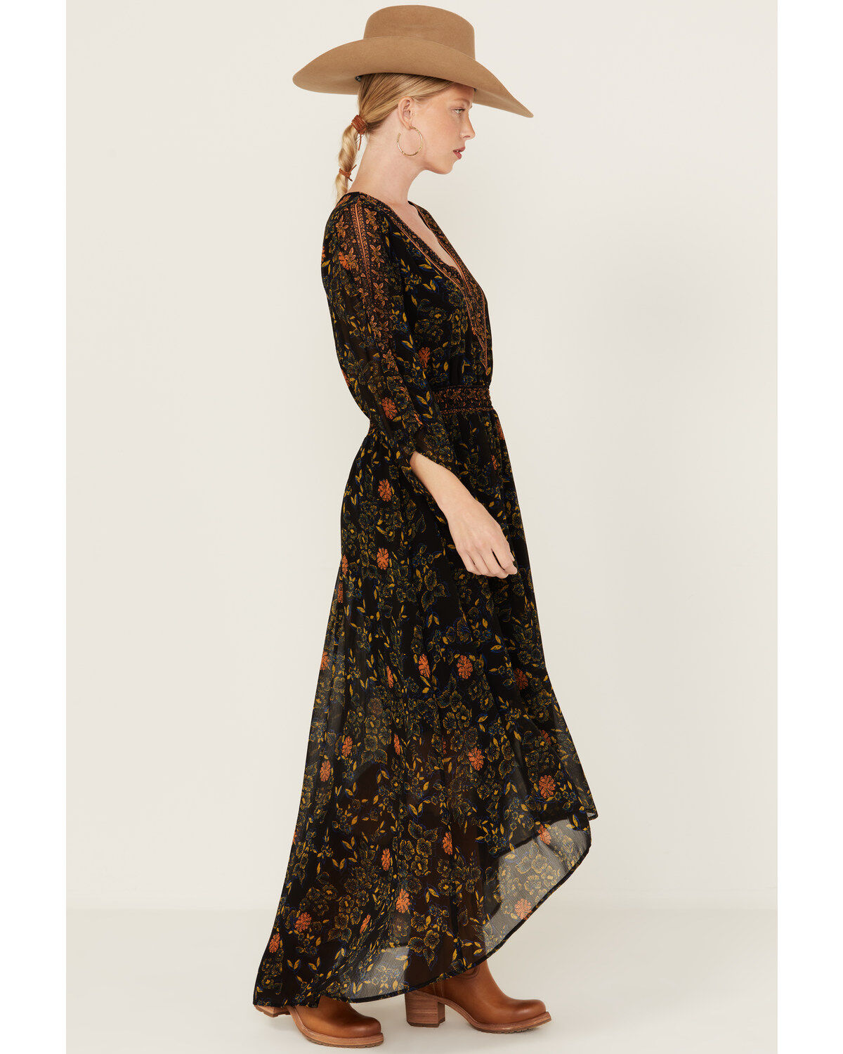 Beyond The Radar Women's Border Print Maxi Dress