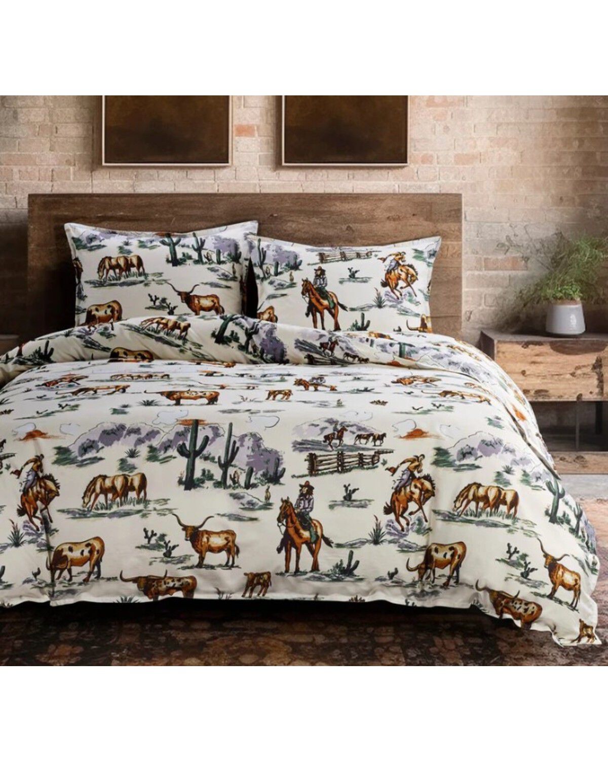 HiEnd Accents 3pc Ranch Life Reversible Comforter Bedding Set - Super Queen