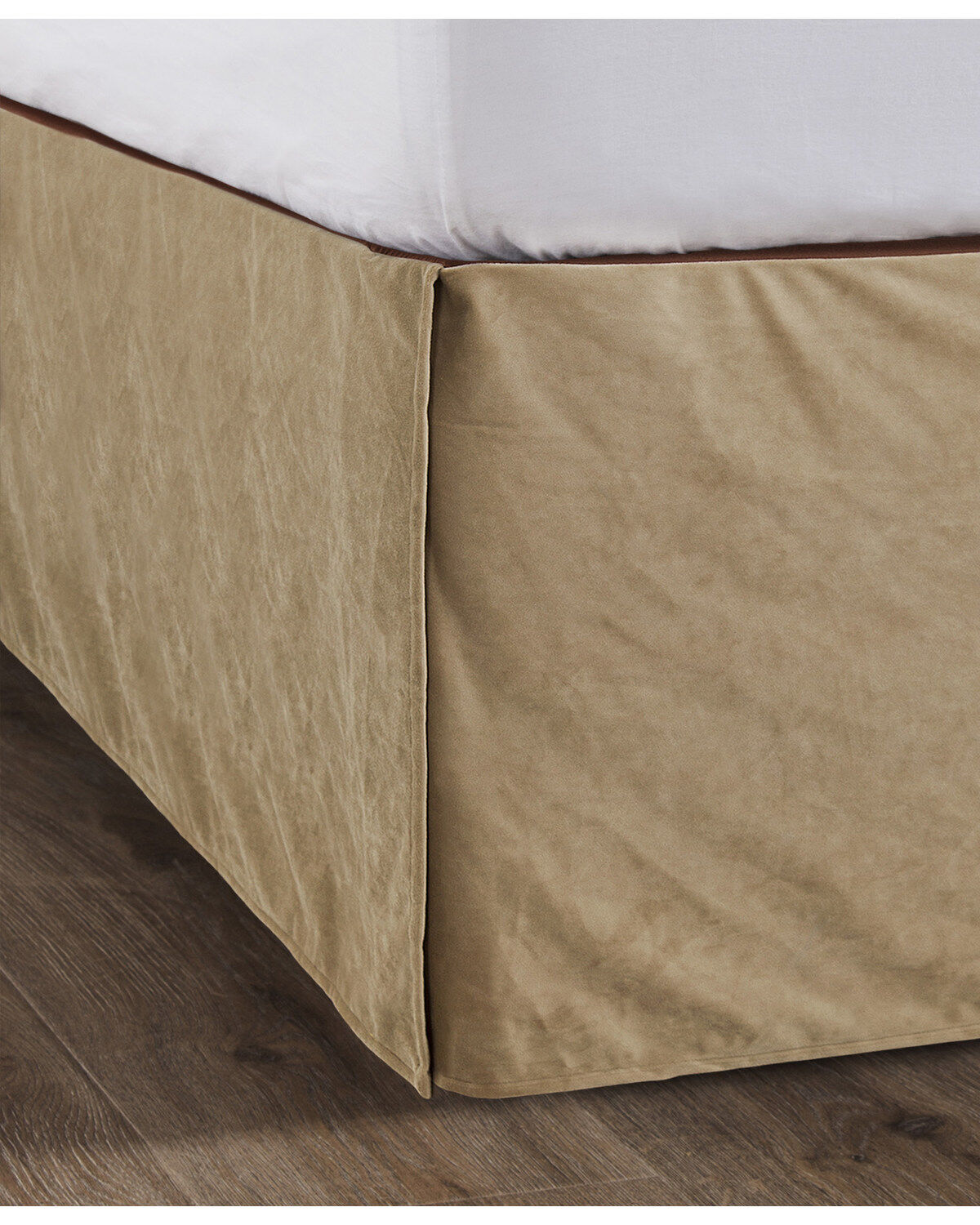 HiEnd Accents Queen Tan Velvet Bedskirt