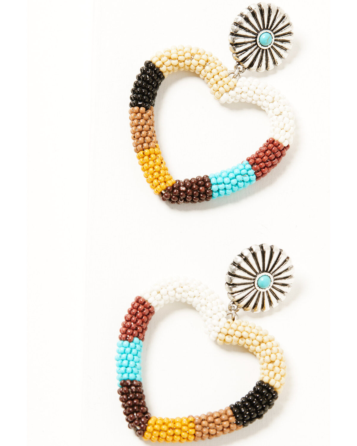 Shyanne Women's Americana Beaded Heart Earrings