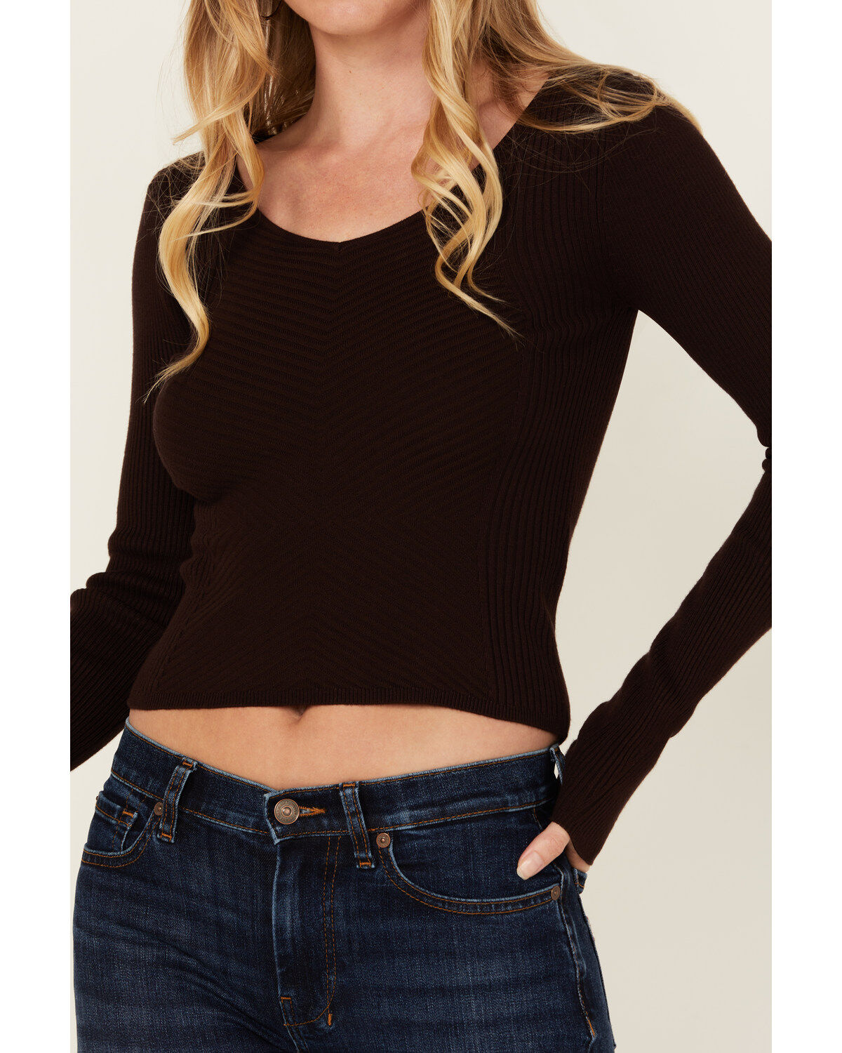 Shyanne Women's Ribbed Long Sleeve Sweater
