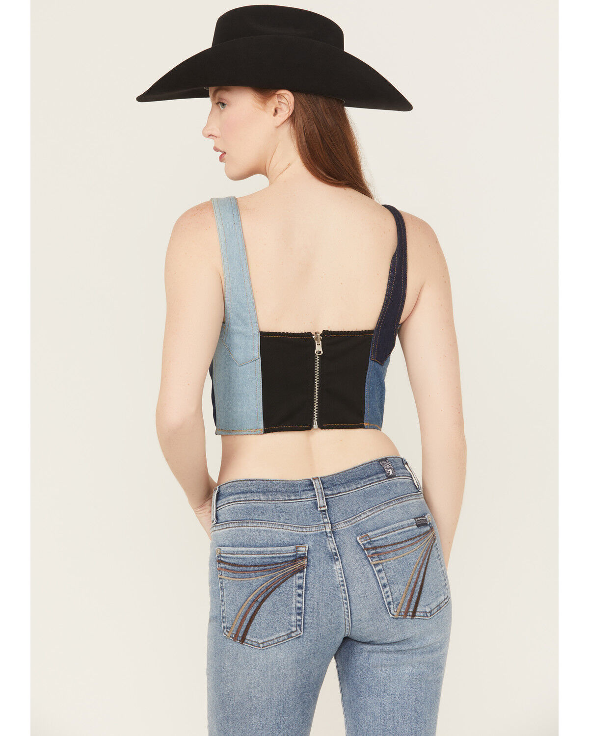 Blue B Women's Reversible Sleeveless Patchwork Top