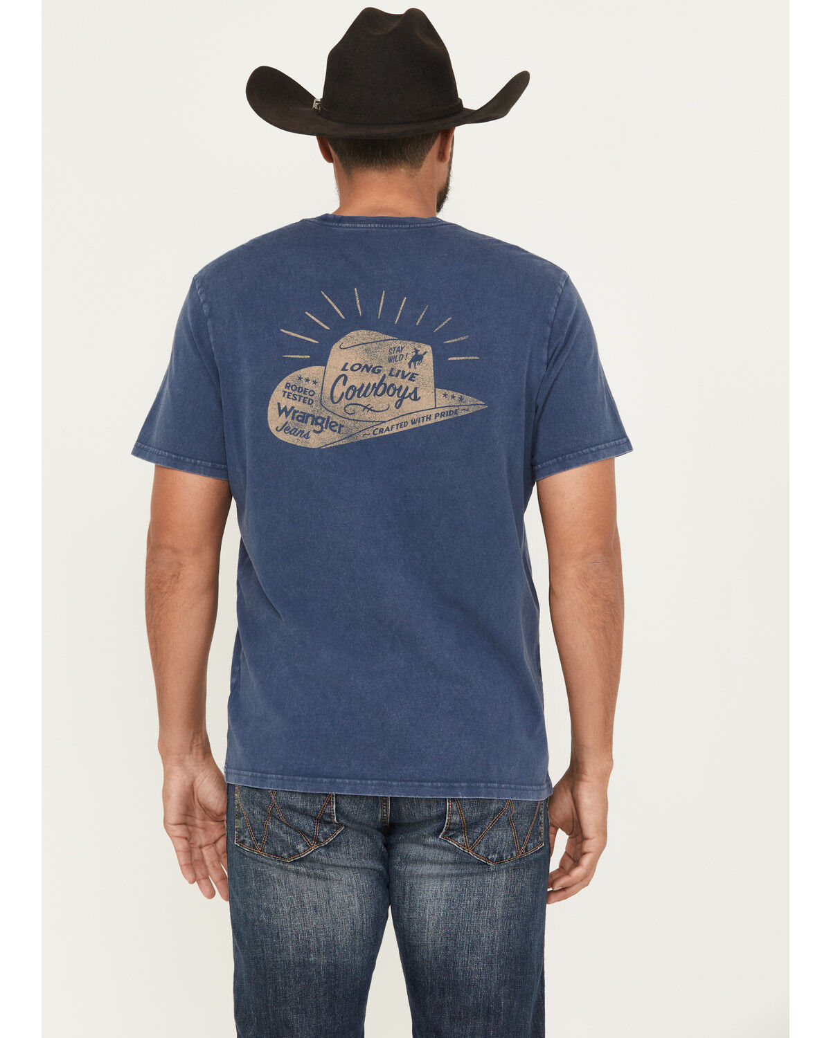 Wrangler Men's Long Live Cowboys Short Sleeve Graphic T-Shirt