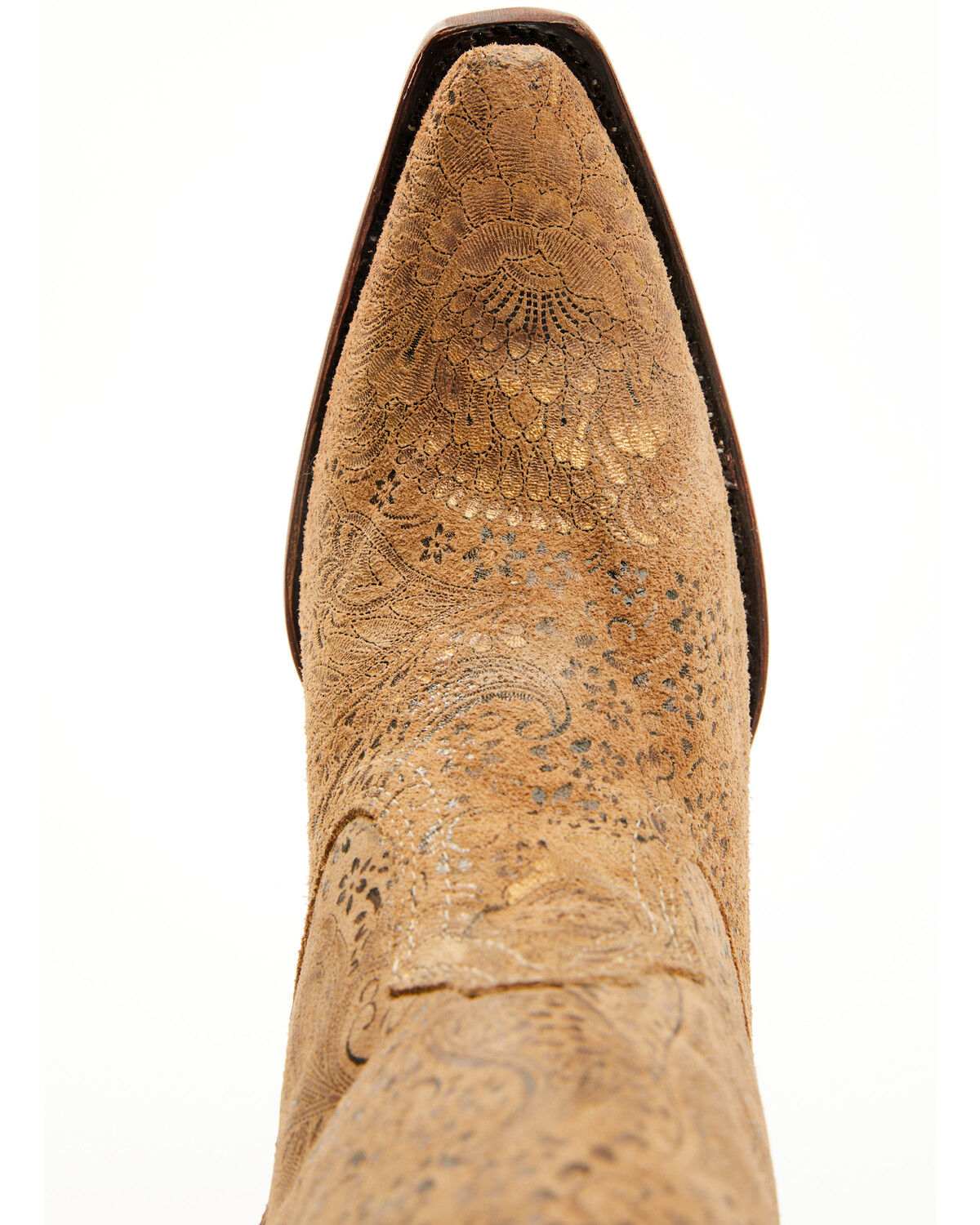 Corral Women's Stamped Floral Suede Tall Western Boots - Snip Toe