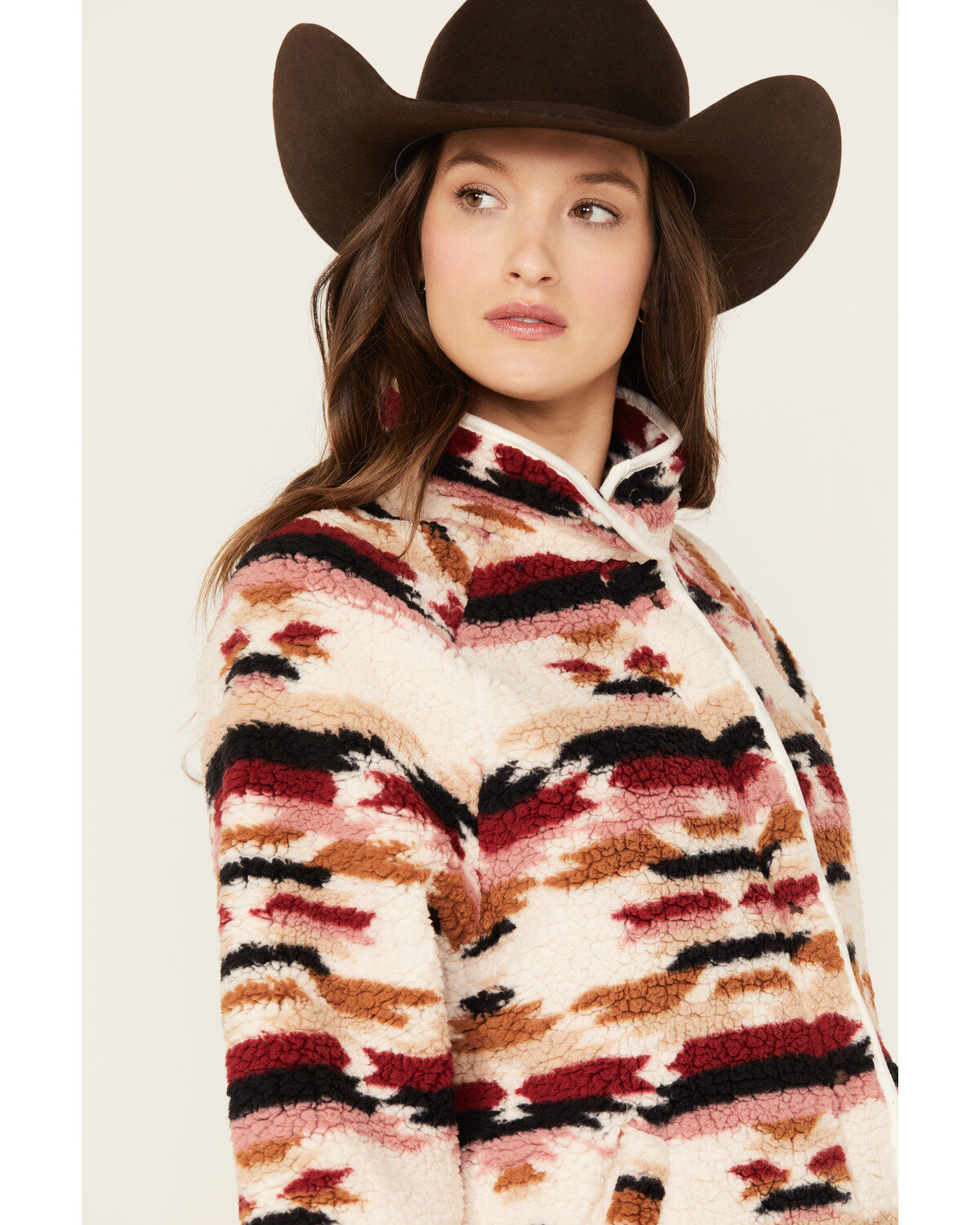 Wrangler Women's Southwestern Print Sherpa Jacket