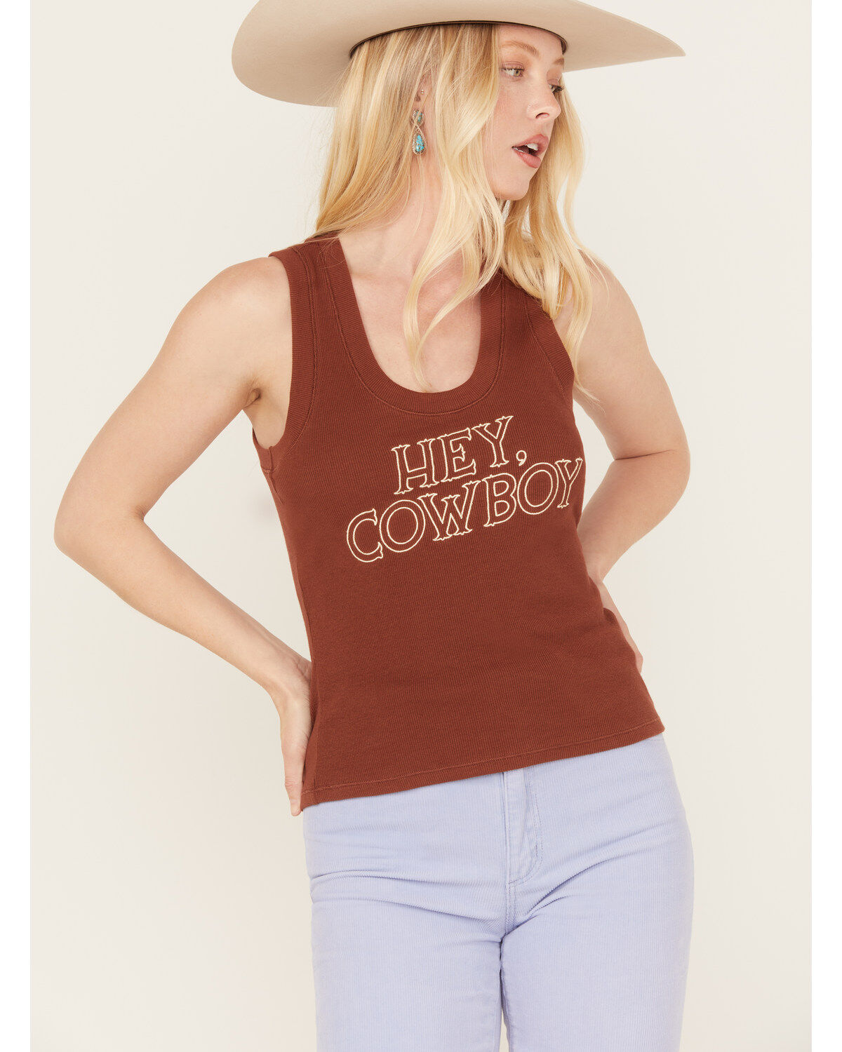 White Crow Women's Hey Cowboy Ribbed Graphic Tank