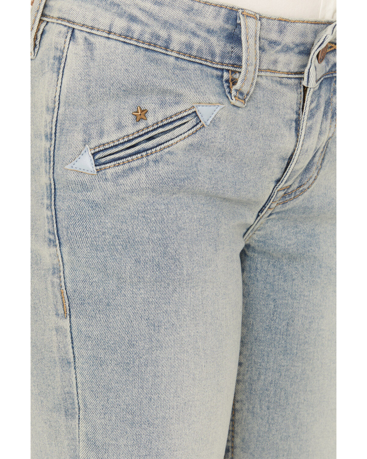 Rock & Roll Denim Girls' Light Wash Smile Pocket Denim Trousers