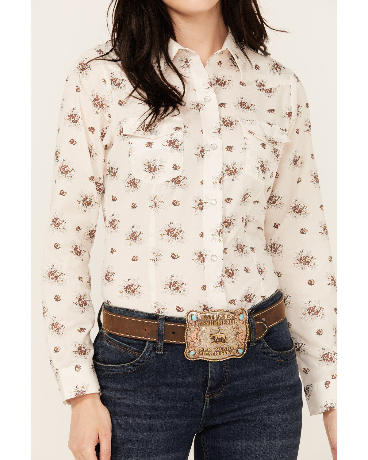 Roper Women's Floral Print Long Sleeve Snap Western Shirt