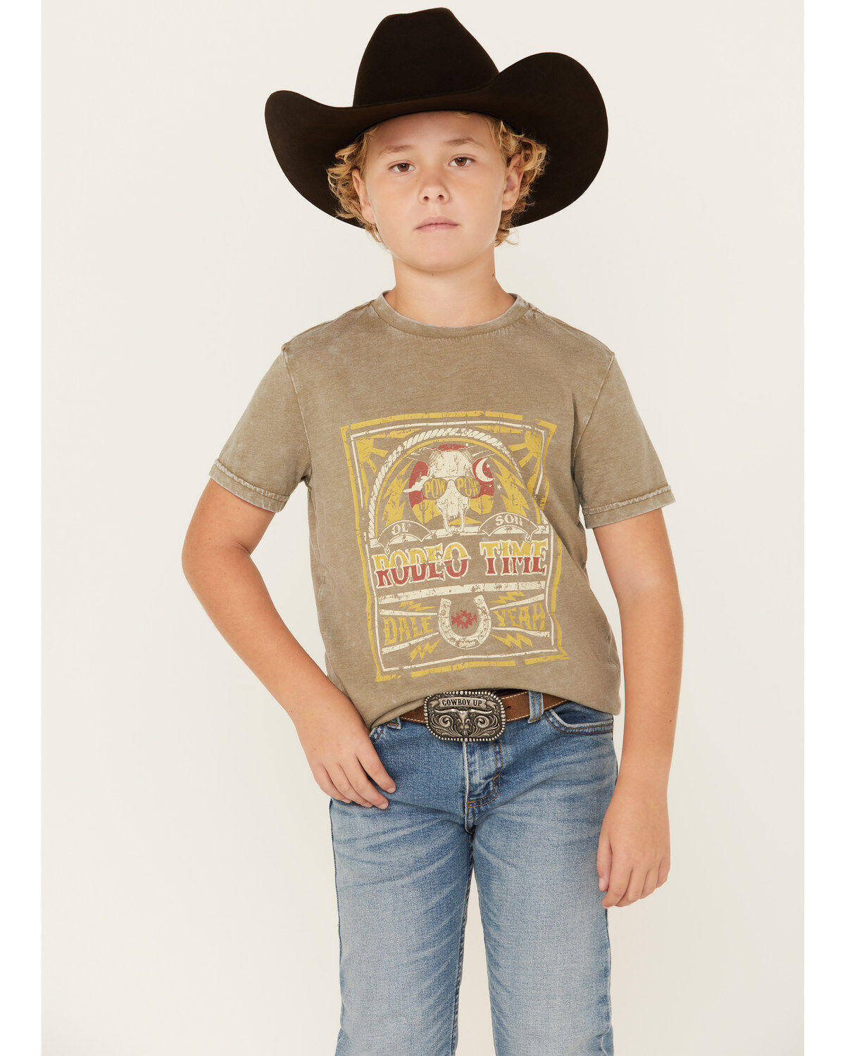 Rock & Roll Denim Boys' Rodeo Time Dale Brisby Short Sleeve Graphic T-Shirt