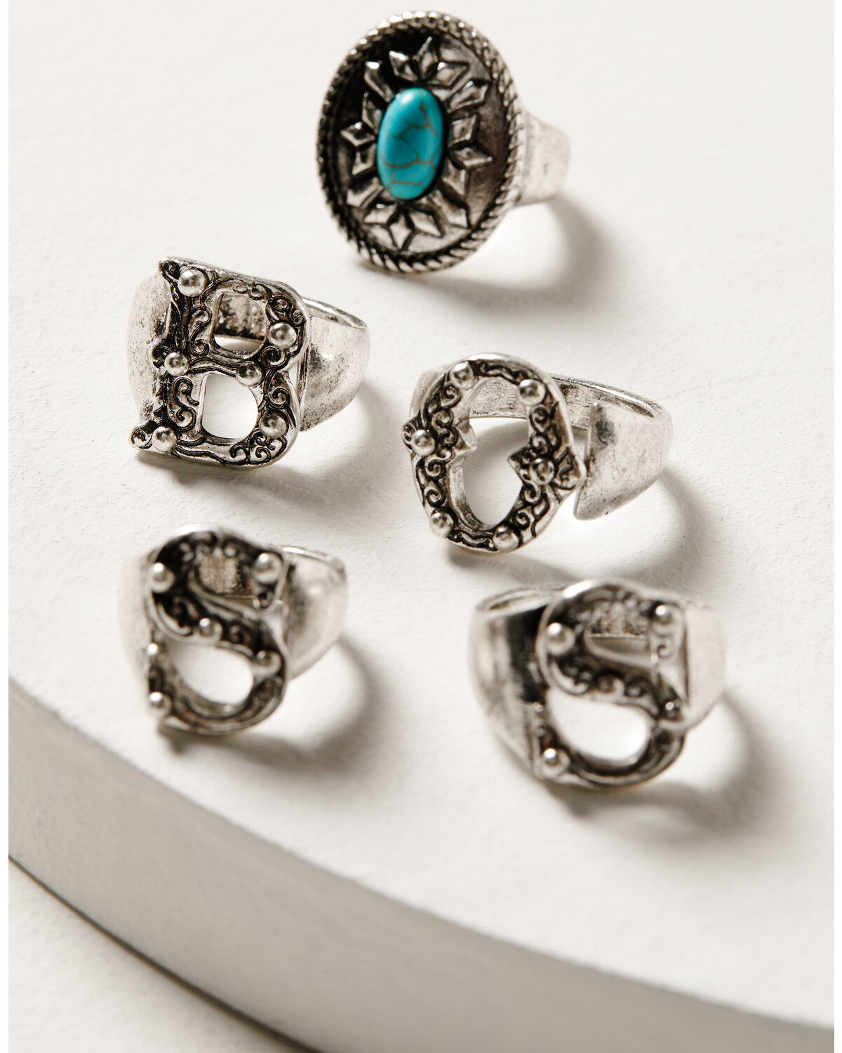 Idyllwind Women's Antique Boss Spell Out Ring Set - 5-Piece