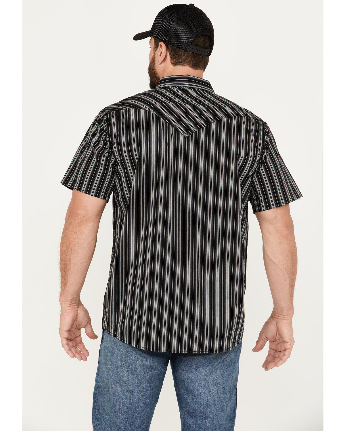Moonshine Spirit Men's Capone Striped Short Sleeve Western Snap Shirt