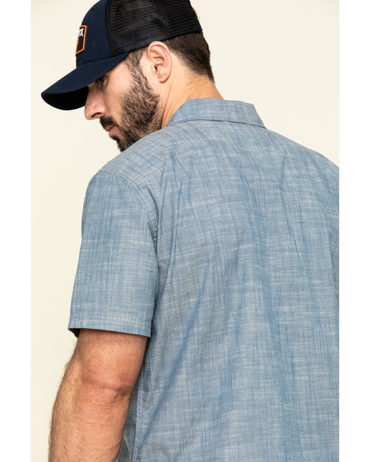 Hawx Men's Rancho Chambray Solid Short Sleeve Work Shirt - Tall
