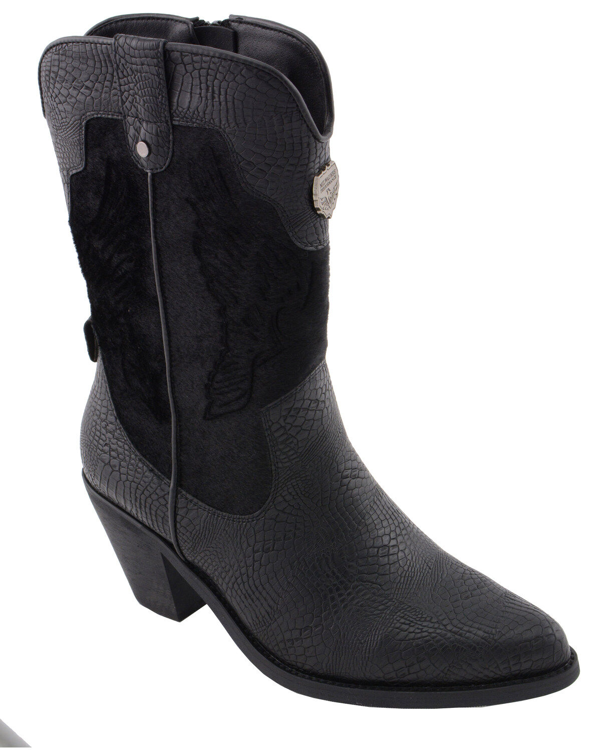 Milwaukee Leather Women's Snake Print Western Boots - Round Toe