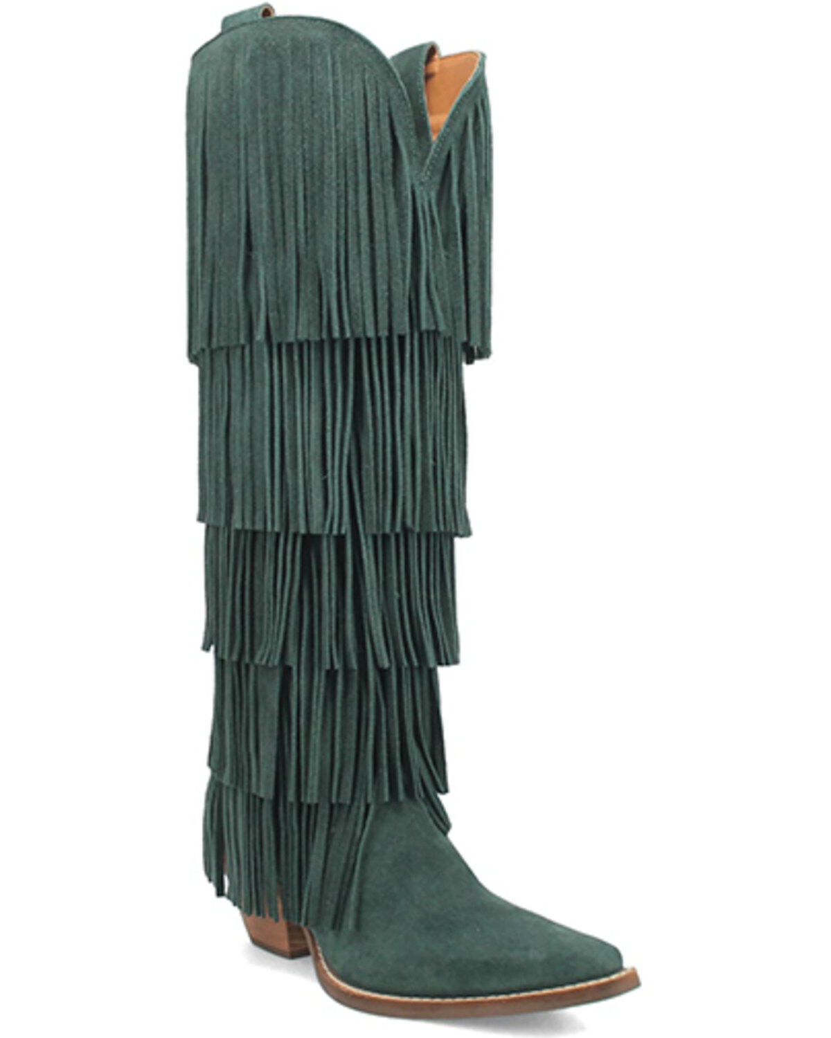 Dingo Women's Wild Child Suede Fringe Tall Western Boots - Snip Toe