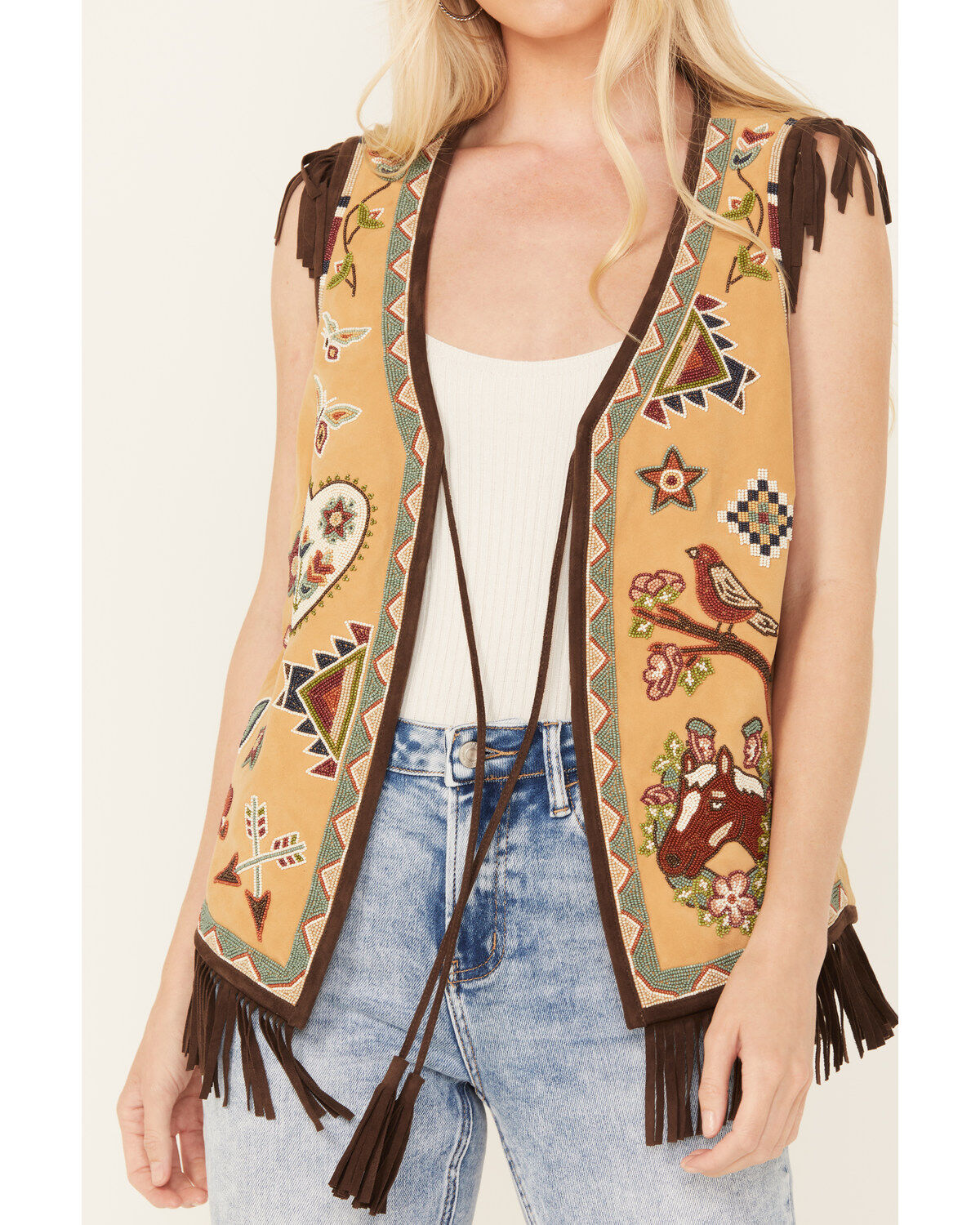 Double D Ranch Women's Natural American Brand Courage Vest