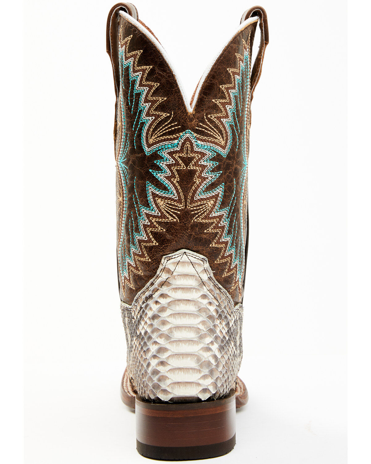 Dan Post Women's Back Cut Natural Python Exotic Western Boot - Broad Square Toe