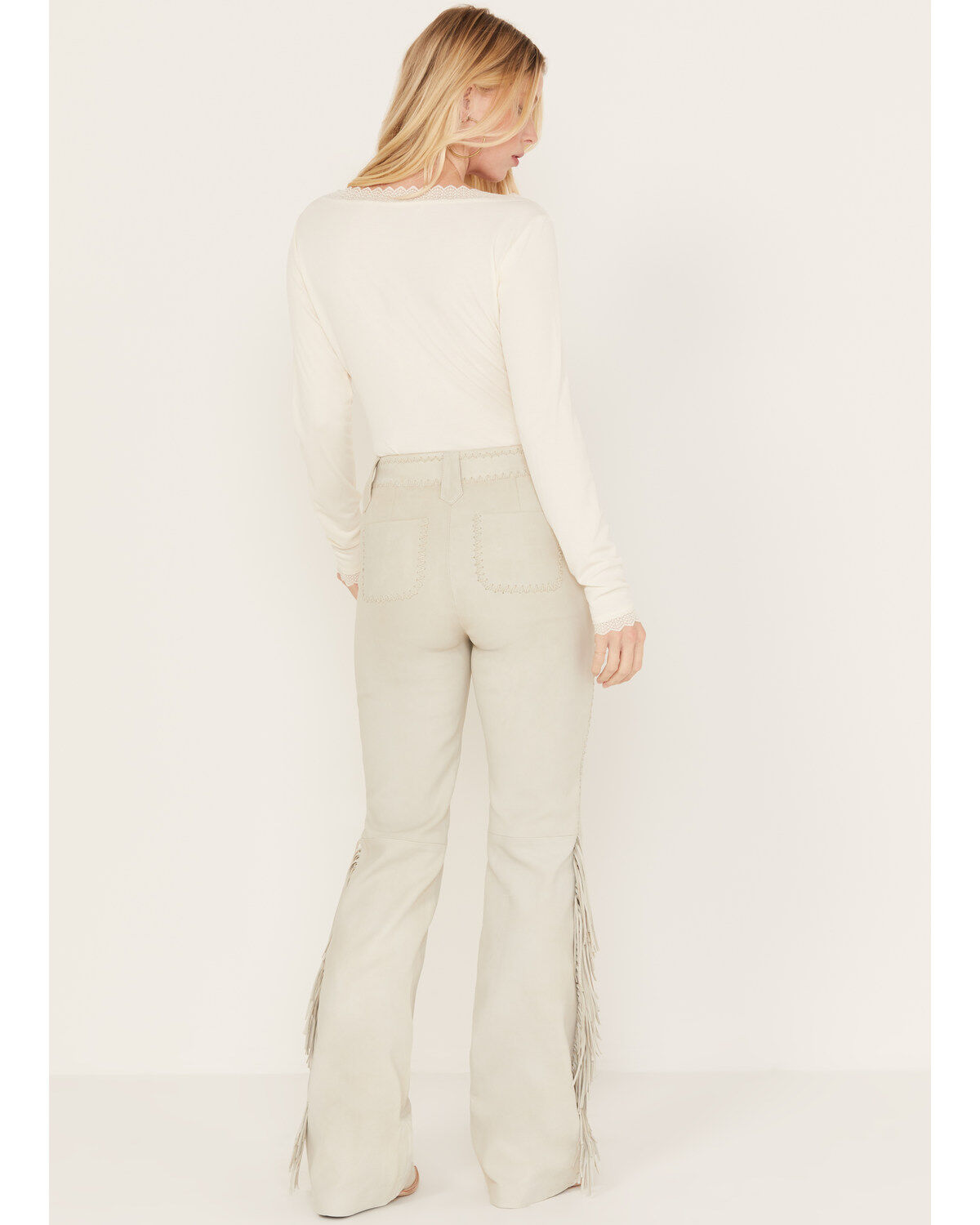 Idyllwind Women's Huntsville High Rise Leather Fringe Flare Pants