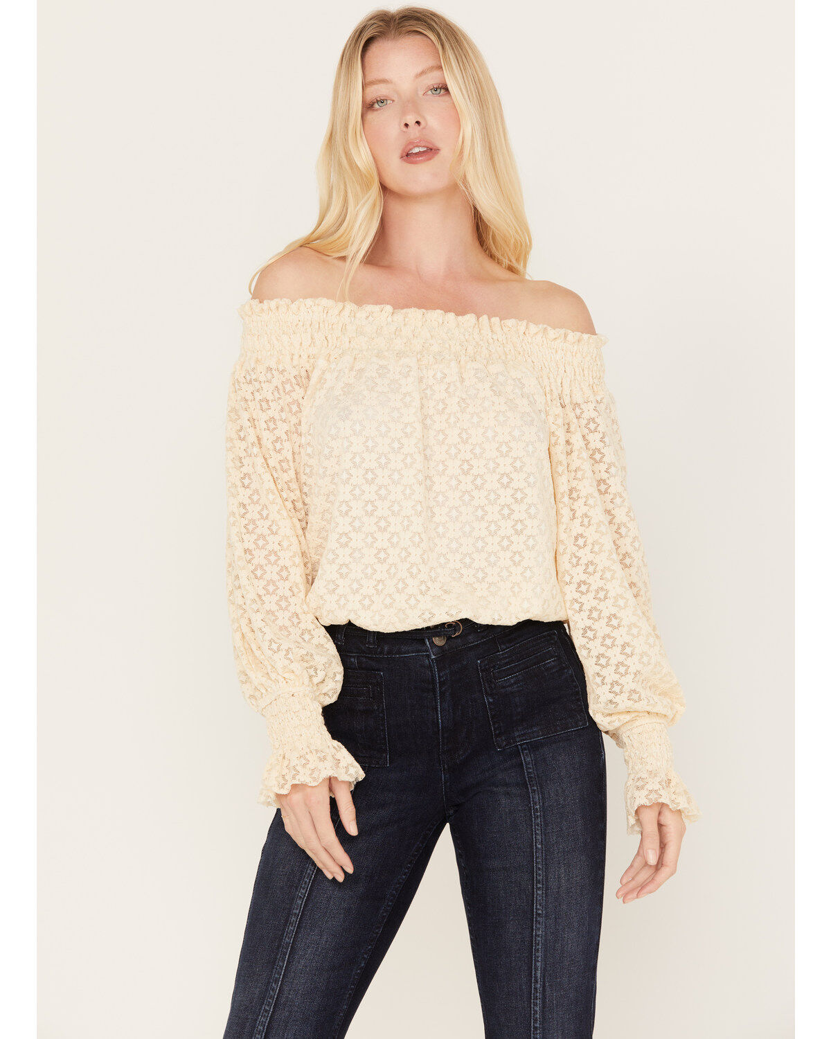 Wild Moss Women's Off The Shoulder Lace Top