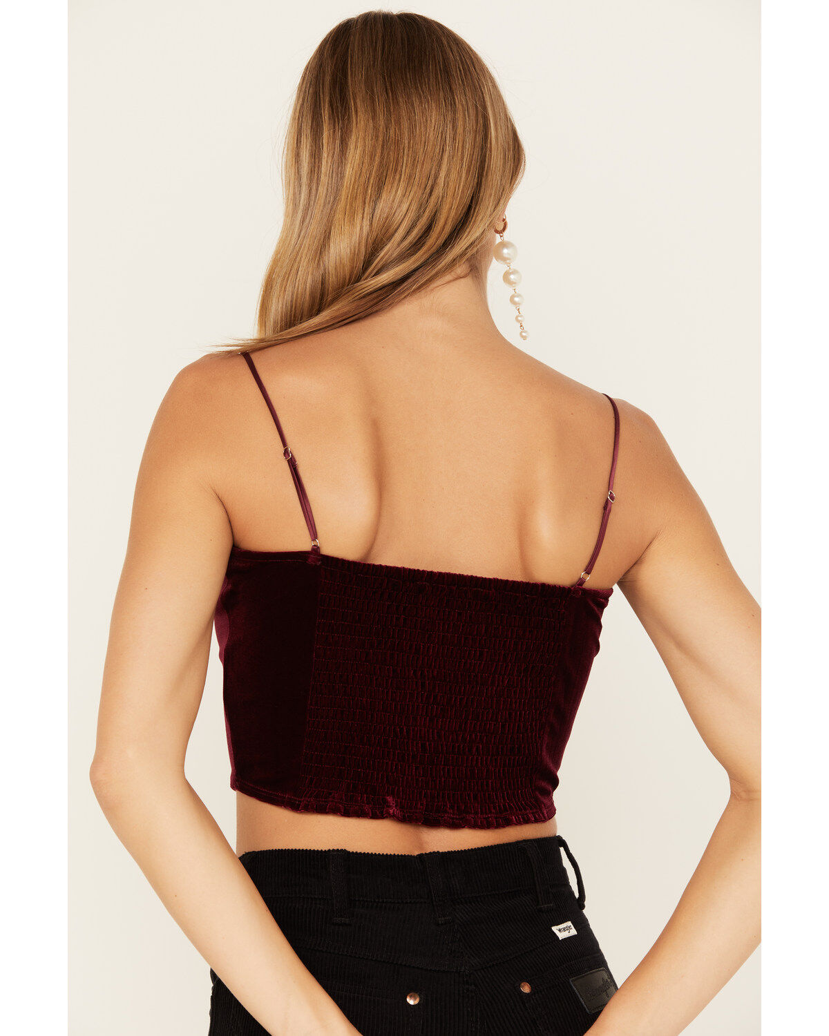 Sadie & Sage Women's Misty Velvet Crop Cami Top