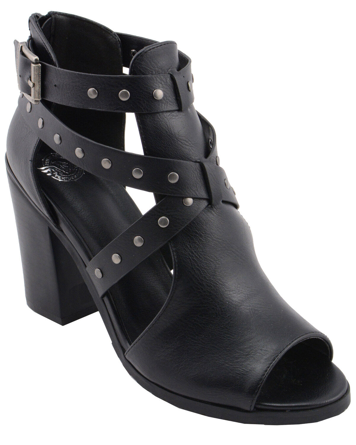 Milwaukee Performance Women's Platform Heel Studded Strap Sandals