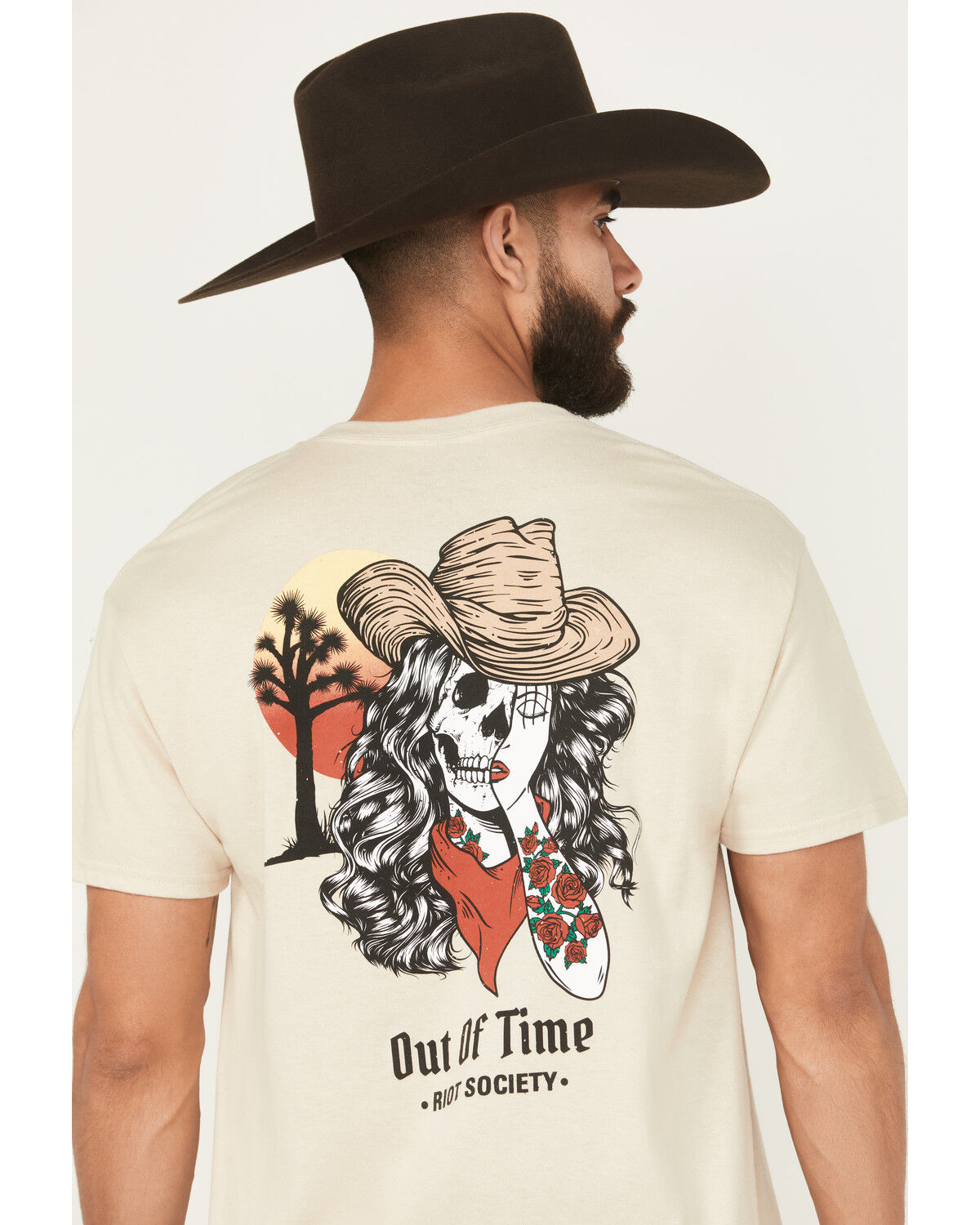 Riot Society Men's Out Of Time Cowgirl Short Sleeve Graphic T-Shirt