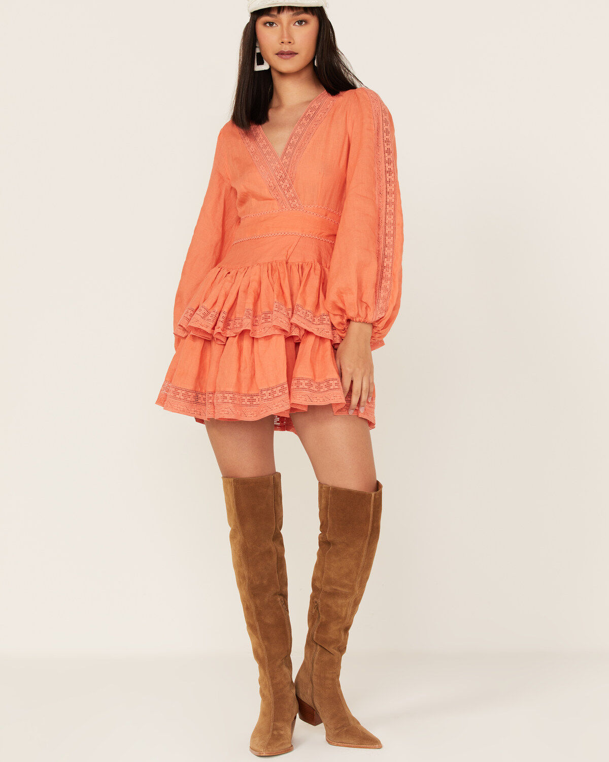 Maia Bergman Women's Mika Lace Tiered Mini Dress