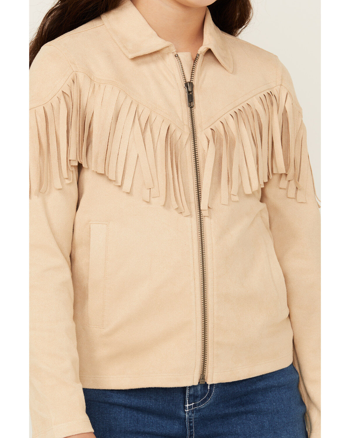 Shyanne Girls' Juniper Faux Suede Fringe Jacket