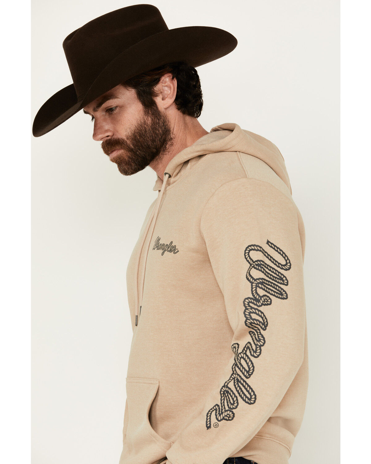 Wrangler Men's Logo Sleeve Hooded Sweatshirt