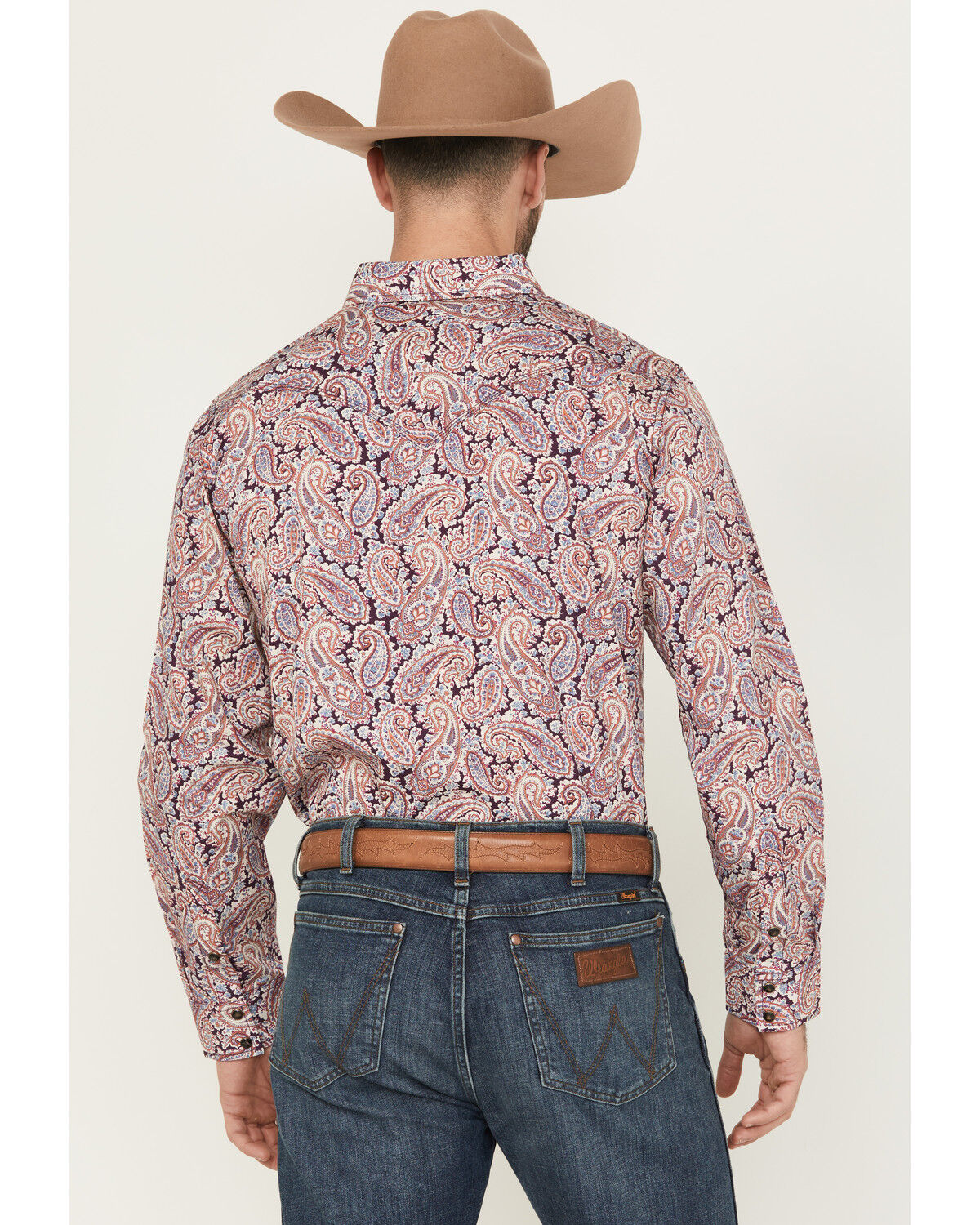 Moonshine Spirit Men's Opre Paisley Print Long Sleeve Snap Western Shirt