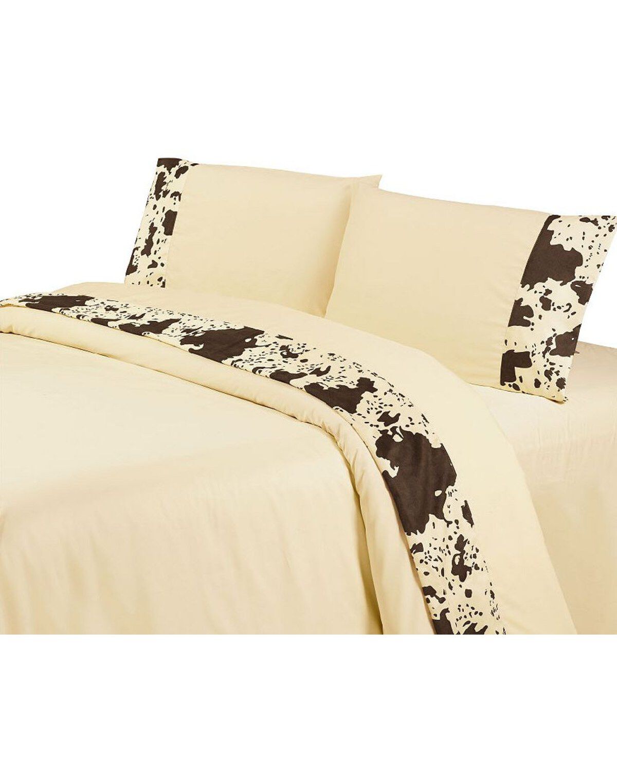 HiEnd Accents Printed Cowhide Queen Sheet Set - 4 Piece