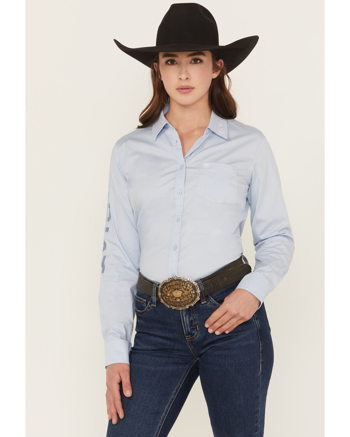 Ariat Women's Team Kirby Embroidered Long Sleeve Button-Down Stretch Western Shirt