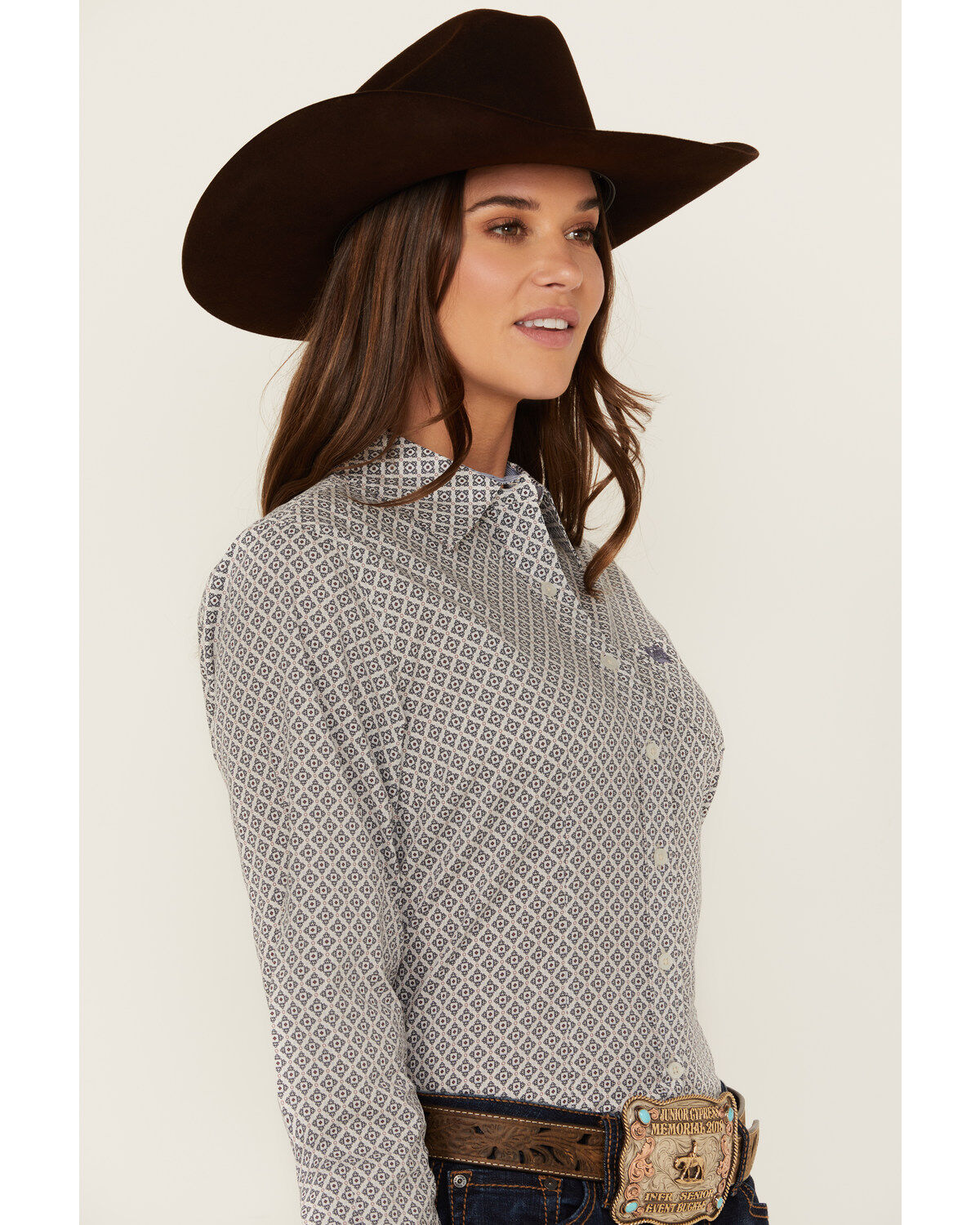 Cinch Women's Printed Long Sleeve Button-Down Western Shirt